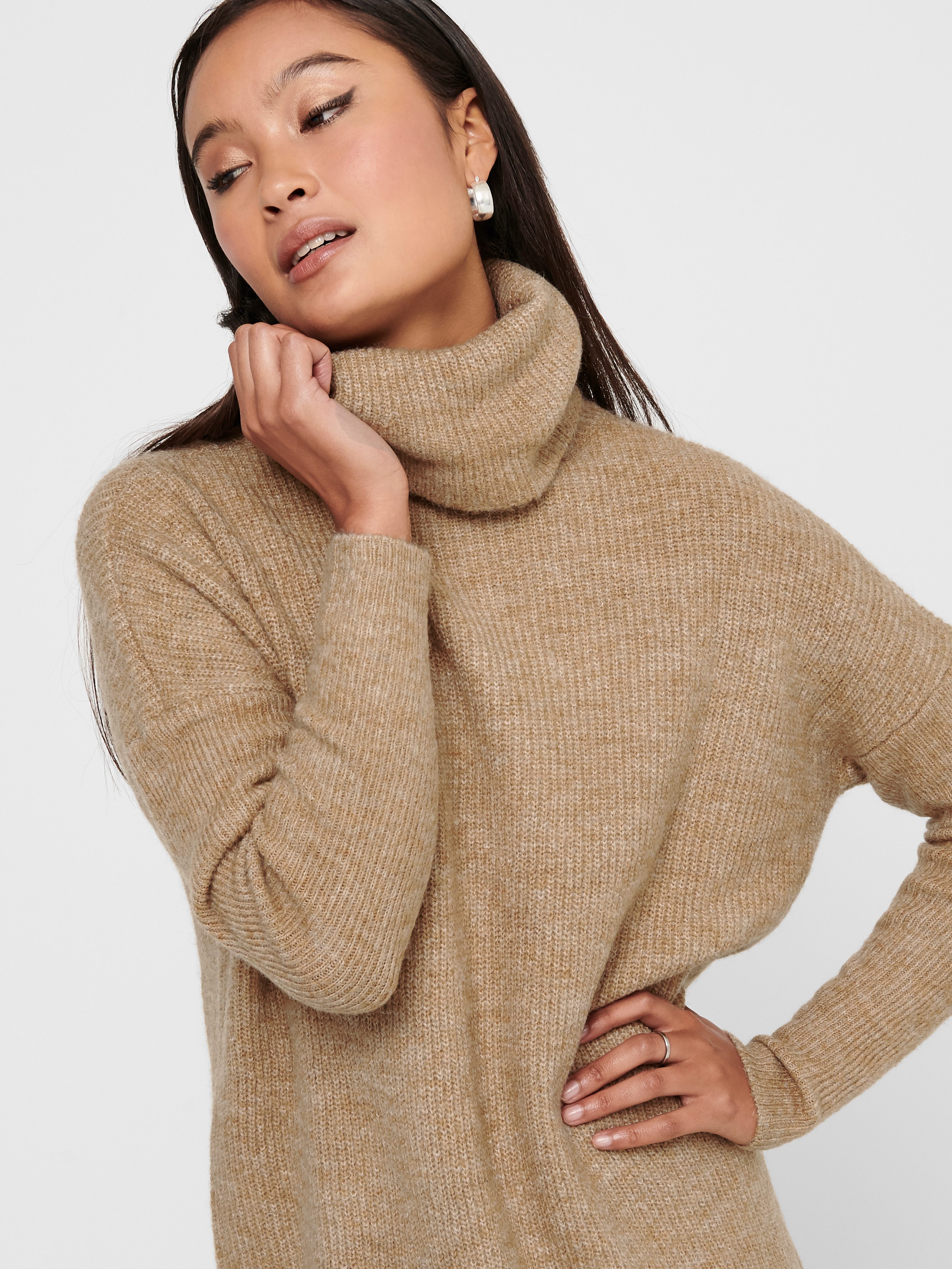Only Gebreide jurk ONLJANA L/S COWLNCK DRESS