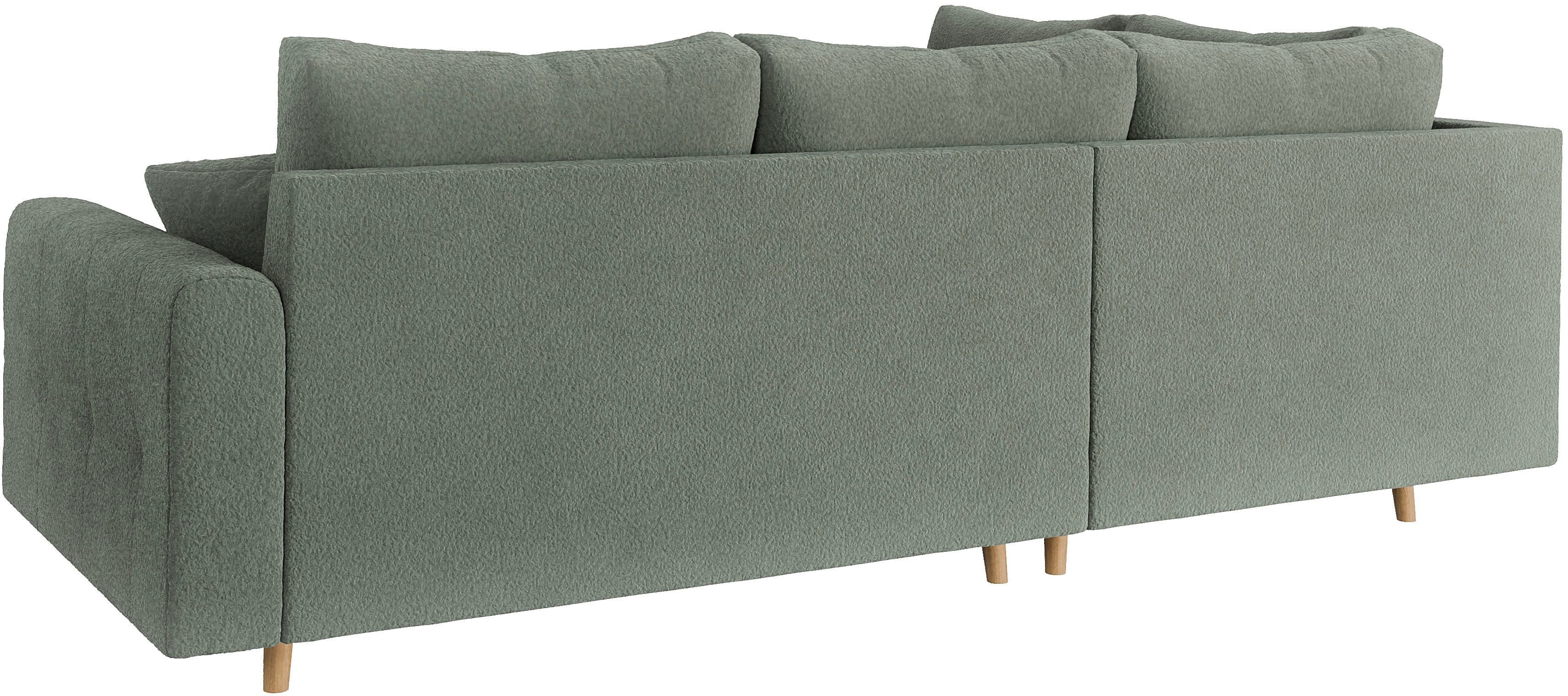 Home affaire Hoekbank CHARRE L-vorm met ottomane, afmetingen B/D/H: 231/161/81 cm fijne stiksels, losse rug- en sierkussens, ook in cord en bouclé