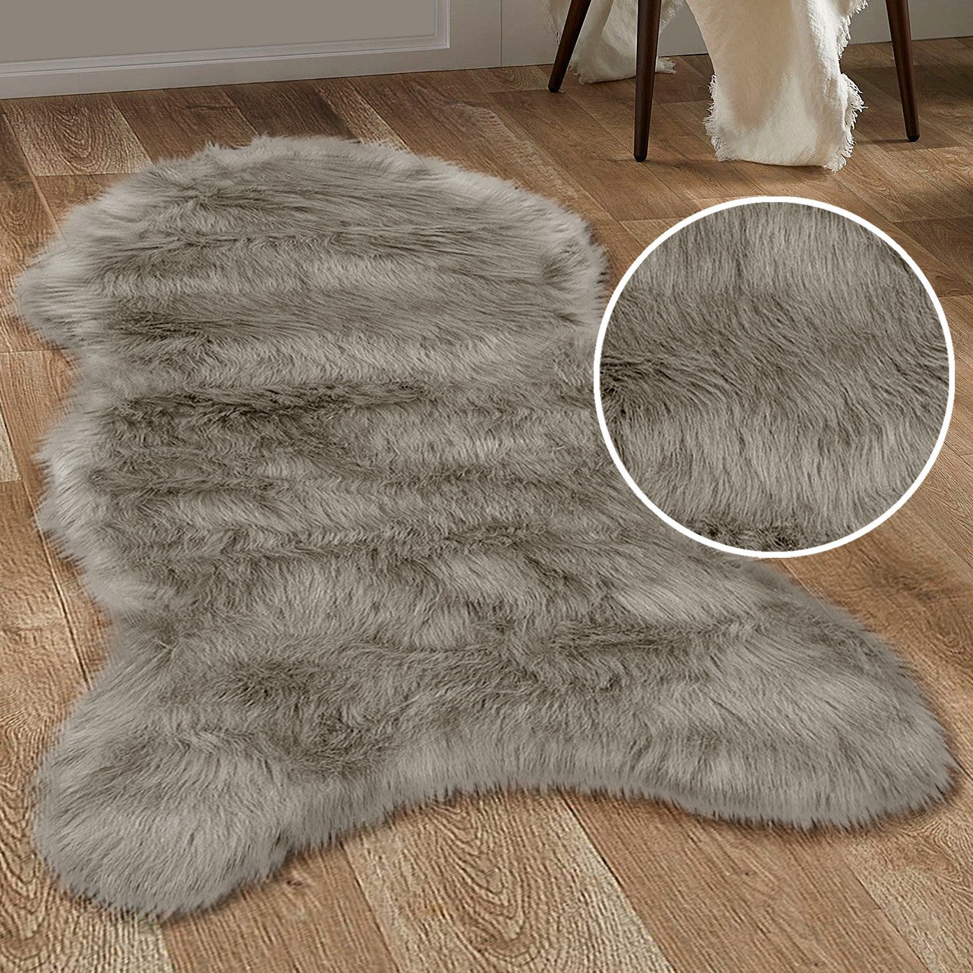 my home Hoogpolig vloerkleed Valeria schapenvacht tapijt knuffelig Imitatiebont, vachtmodel, zachte vloerkleden, slaapkamer, woonkamer