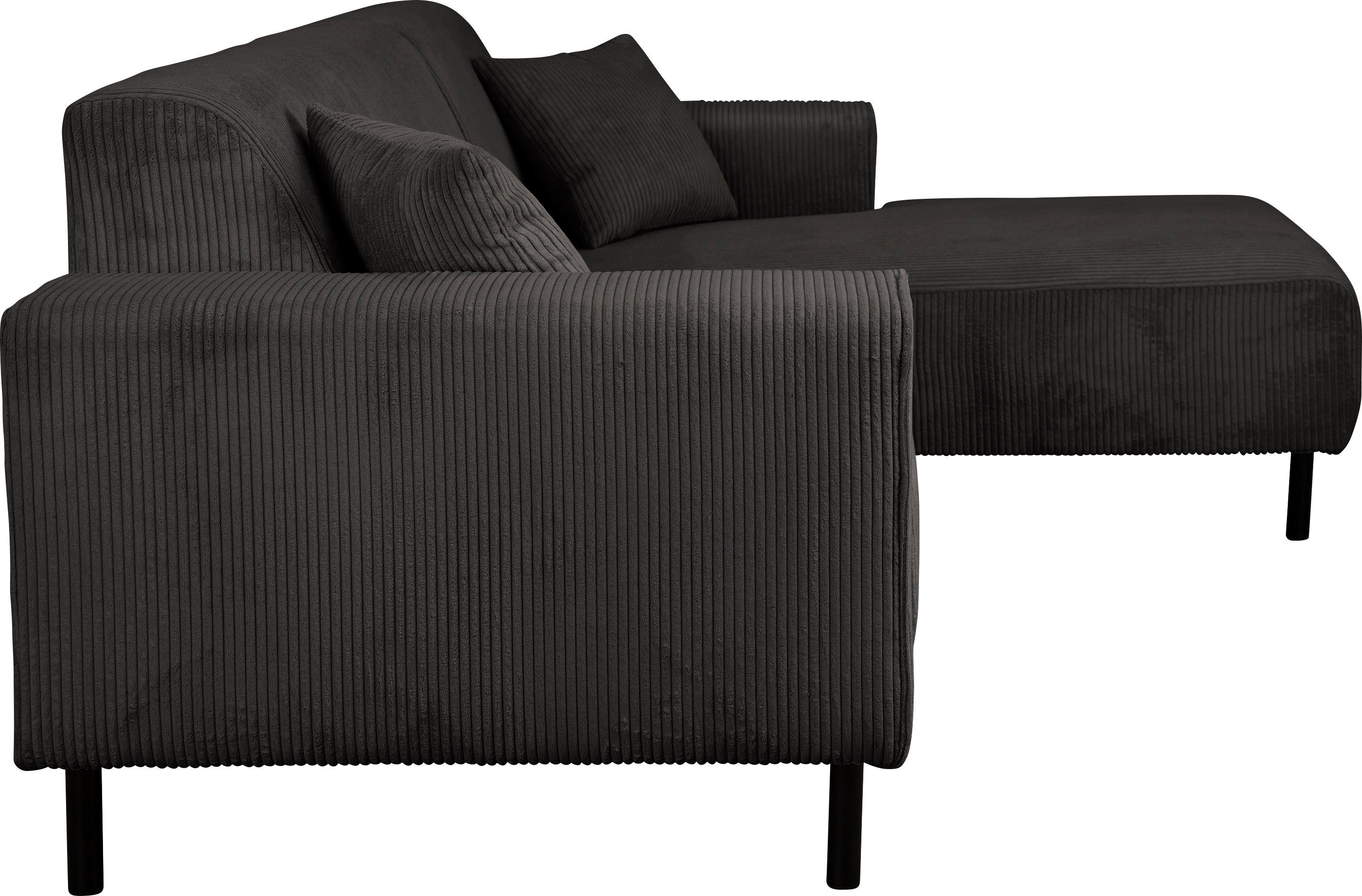 Home affaire Hoekbank ARROS L-vorm met golfondersteuning, afmetingen B/D/H: 235/163/81 cm incl. sierkussens, met recamiere rechts/links bestelbaar, ook in cord