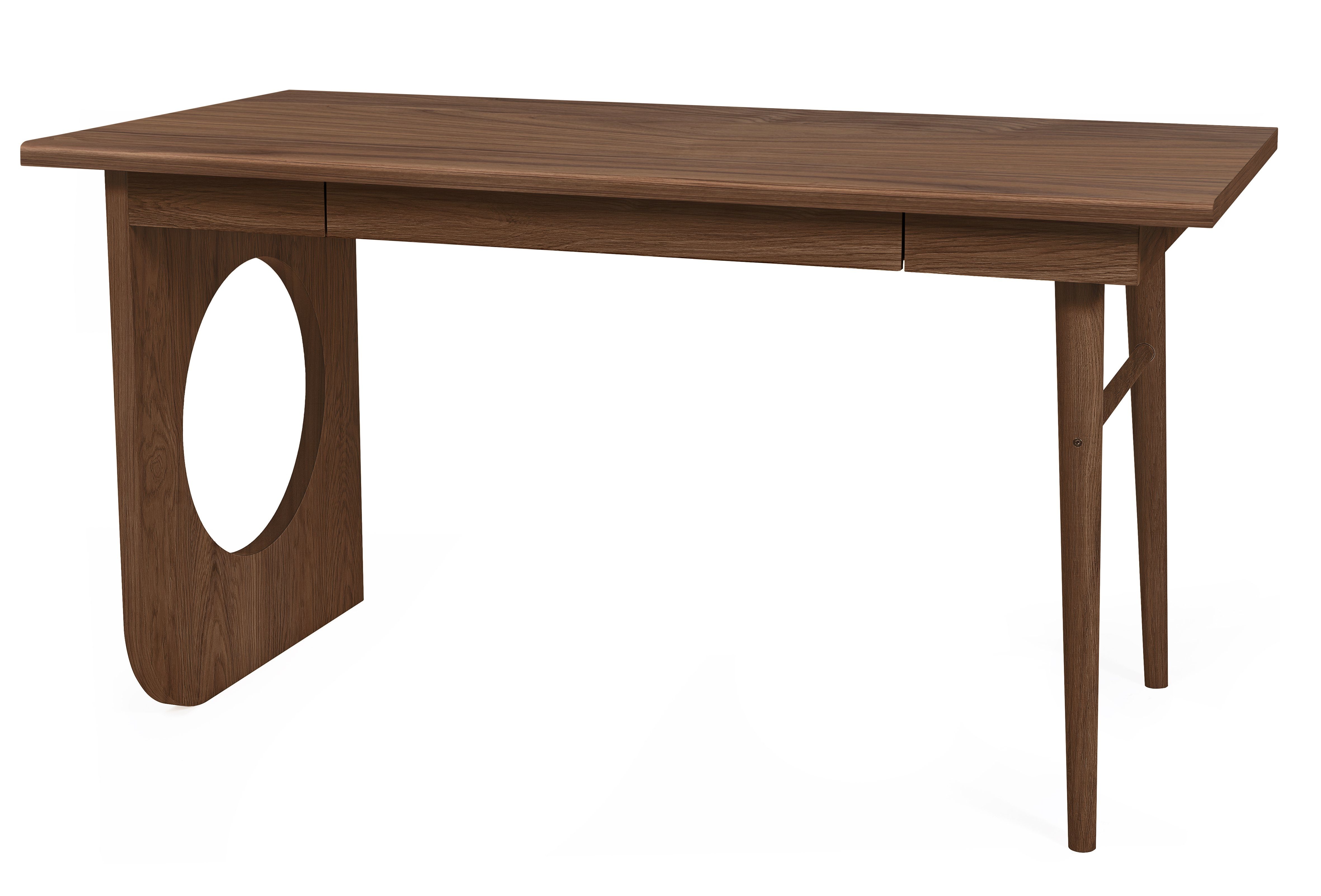 Woodman Bureau BAU chique houtfineer in notenkleur, breedte 140 cm