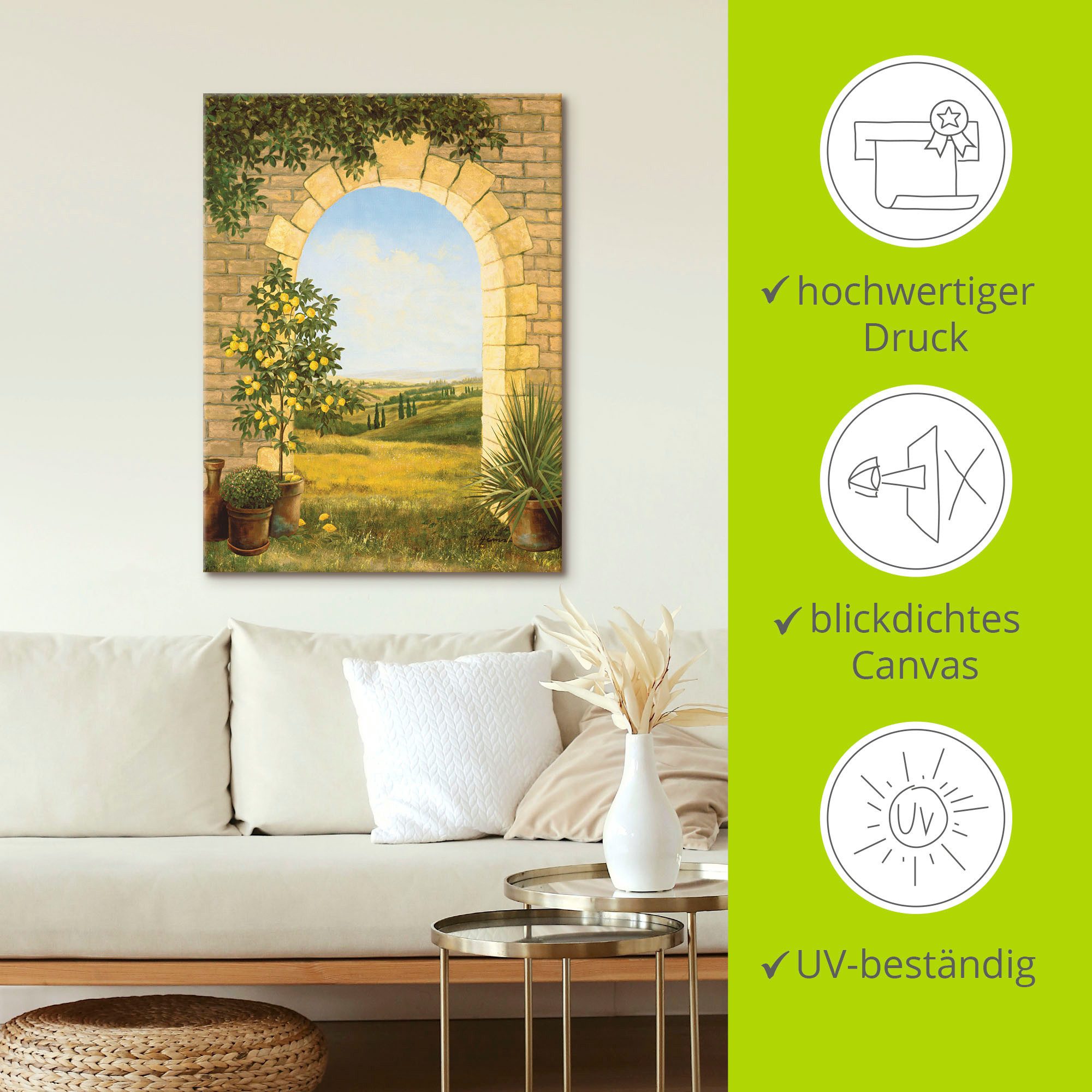 Artland Artprint Citroenboompje voor de boog II als artprint van aluminium, artprint voor buiten, artprint op linnen, poster in verschillende maten. maten