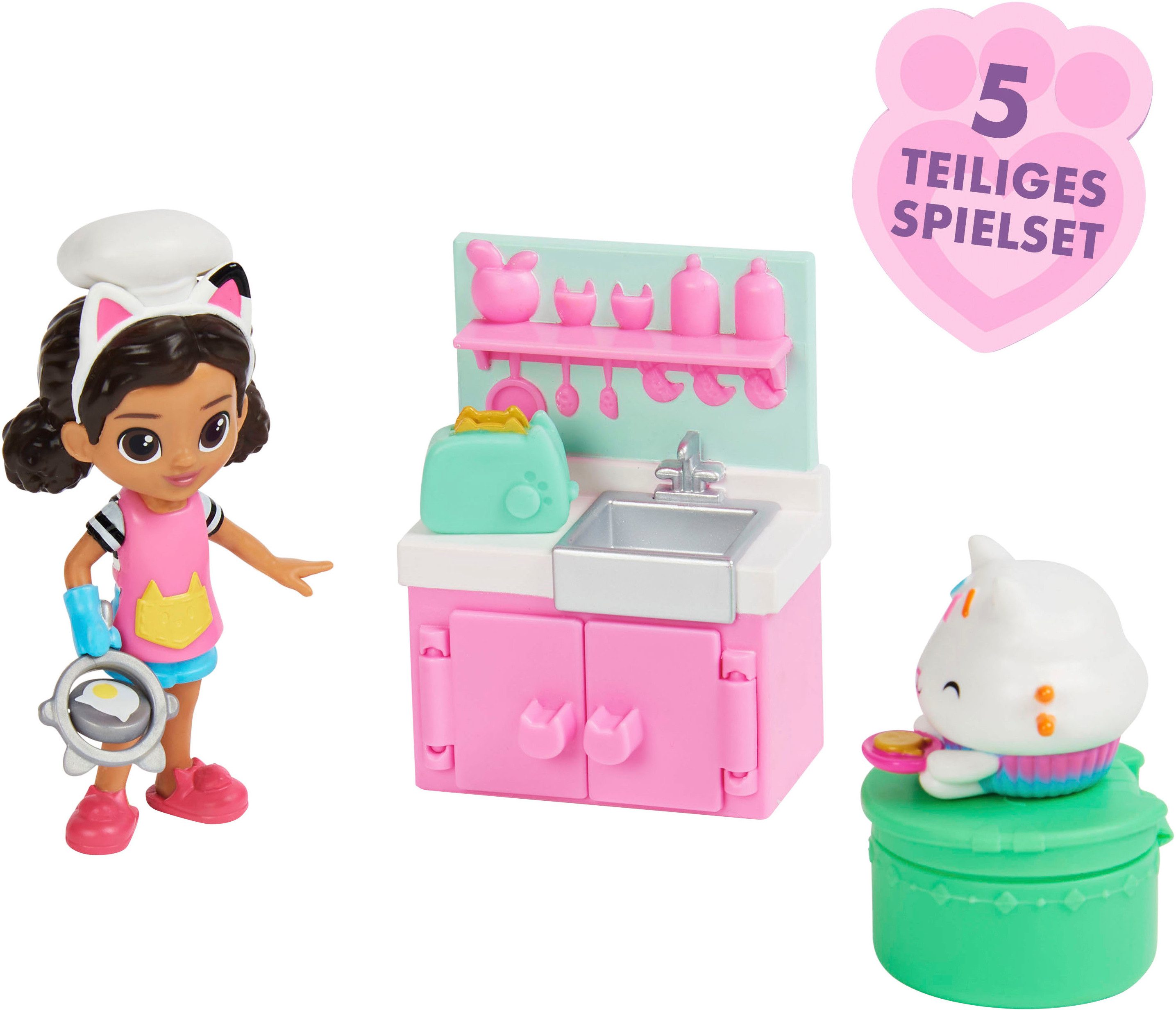 Spin Master Speelwereld Gabby's Dollhouse - CAT-tivity set – keukenset met Cakey