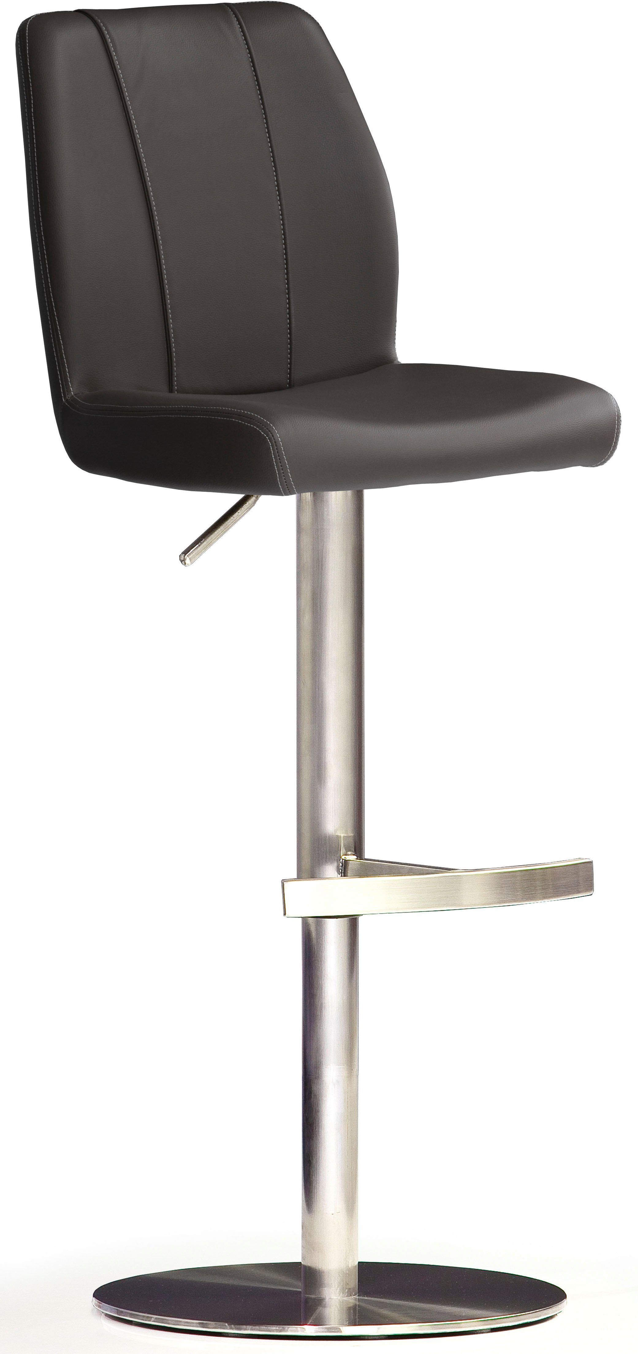 MCA furniture Bistrostoel BARBECOOL met rugleuning, ronde voetplaat, 360° draaibaar, zithoogte van 56-81 cm barkrukken zwart