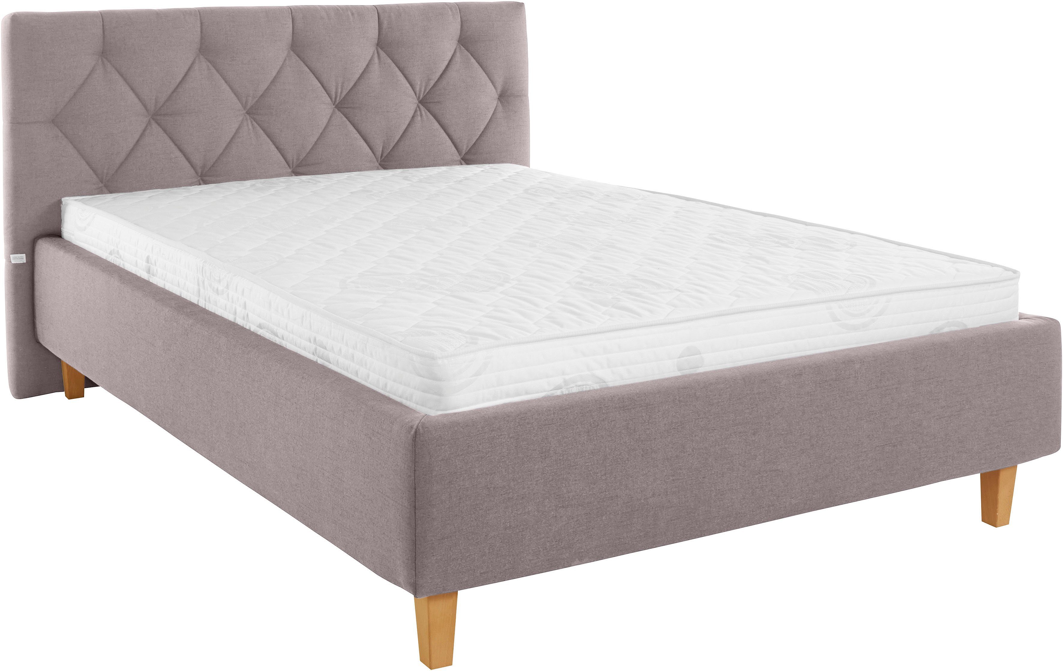 Guido Maria Kretschmer Home&Living Gestoffeerd bed Sunley 100 Kruisstiksel, hoofdbordhoogte 102 cm, zonder of met matras/lattenbodem