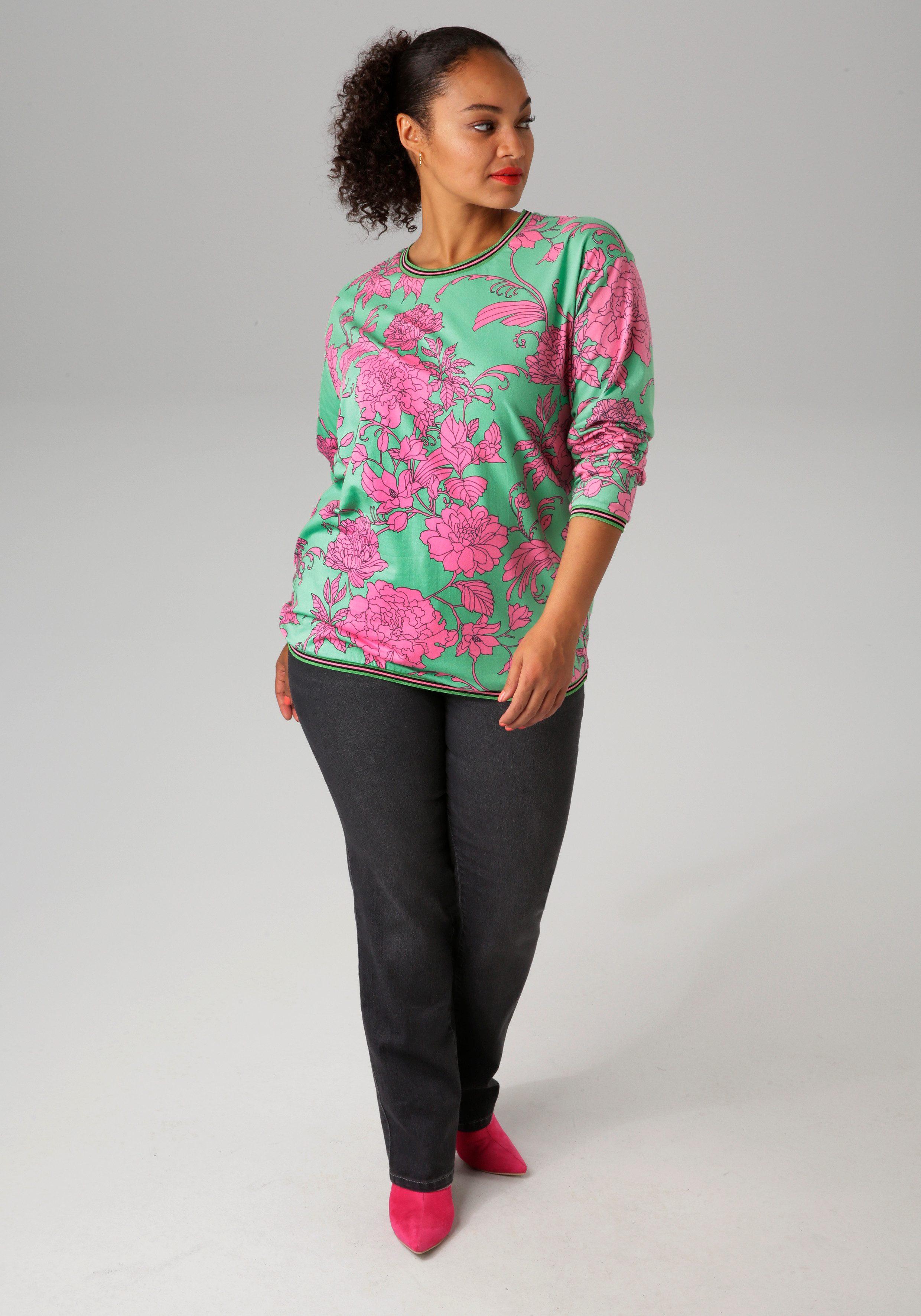 Aniston PLUS Straight jeans met licht used effect - nieuwe collectie