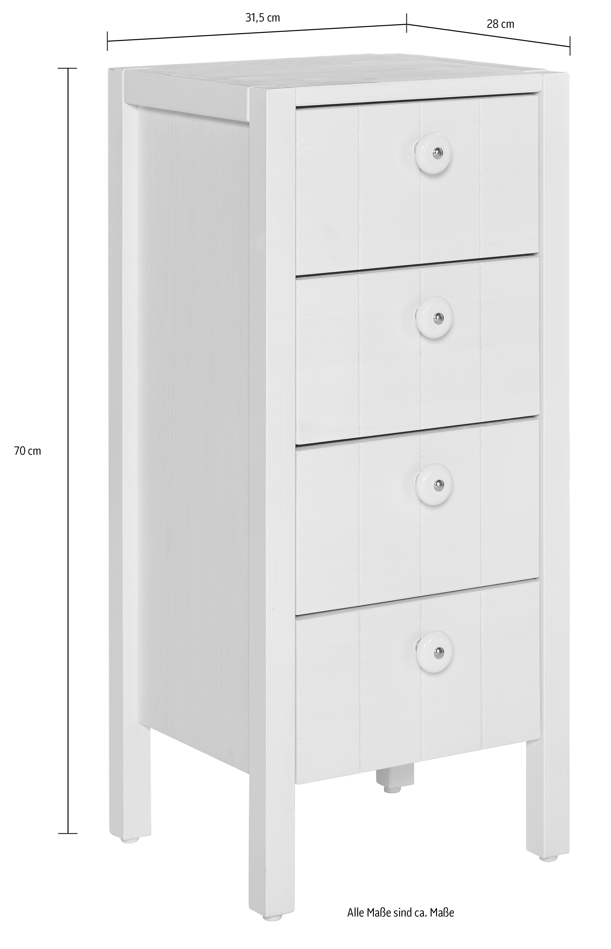Home affaire Halfhoge kast TINA Badkamermeubel, kast, breedte 34 cm, massief hout