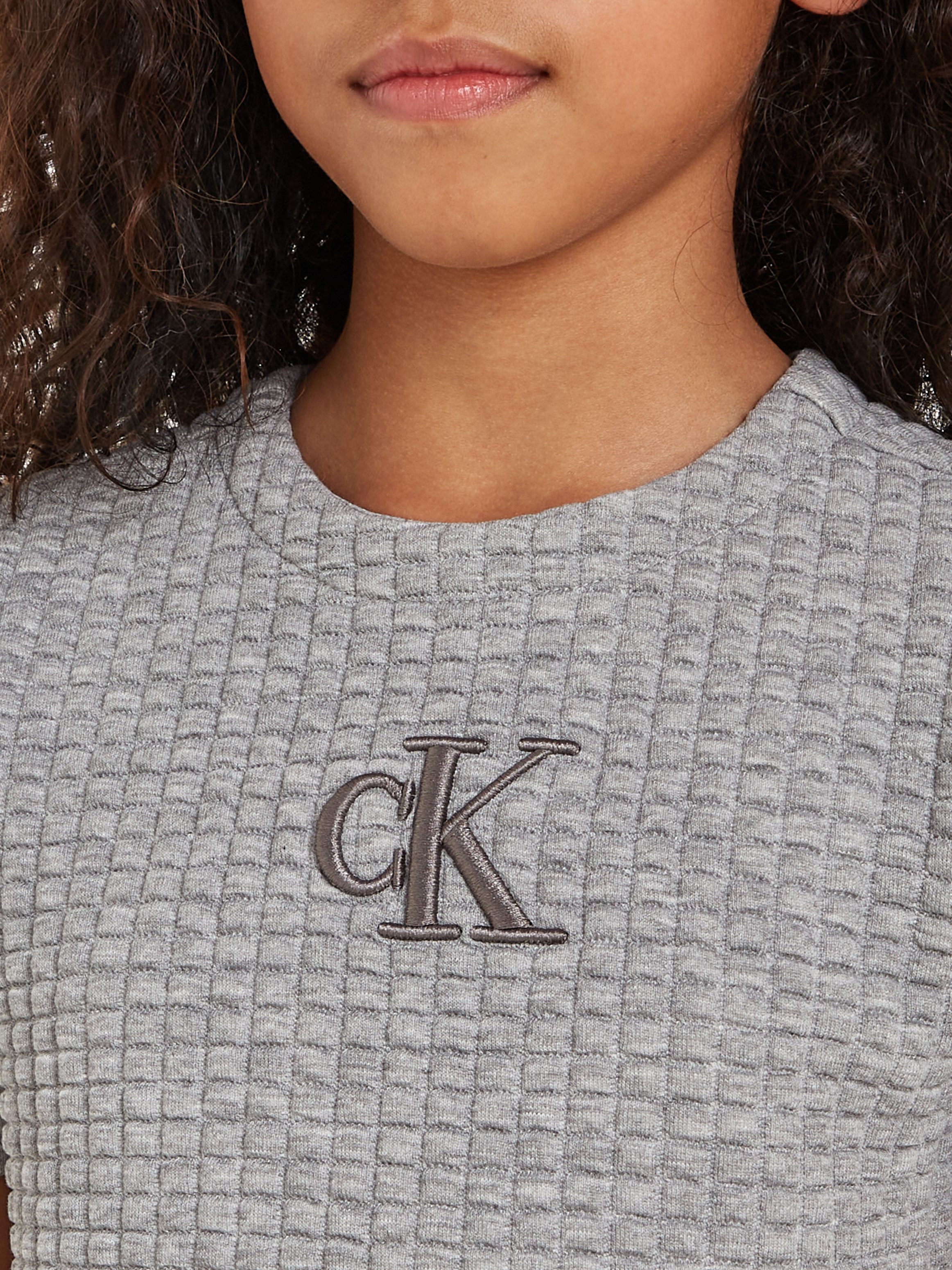 Calvin Klein Jerseyjurk JACQUARD QUILTED SS DRESS
