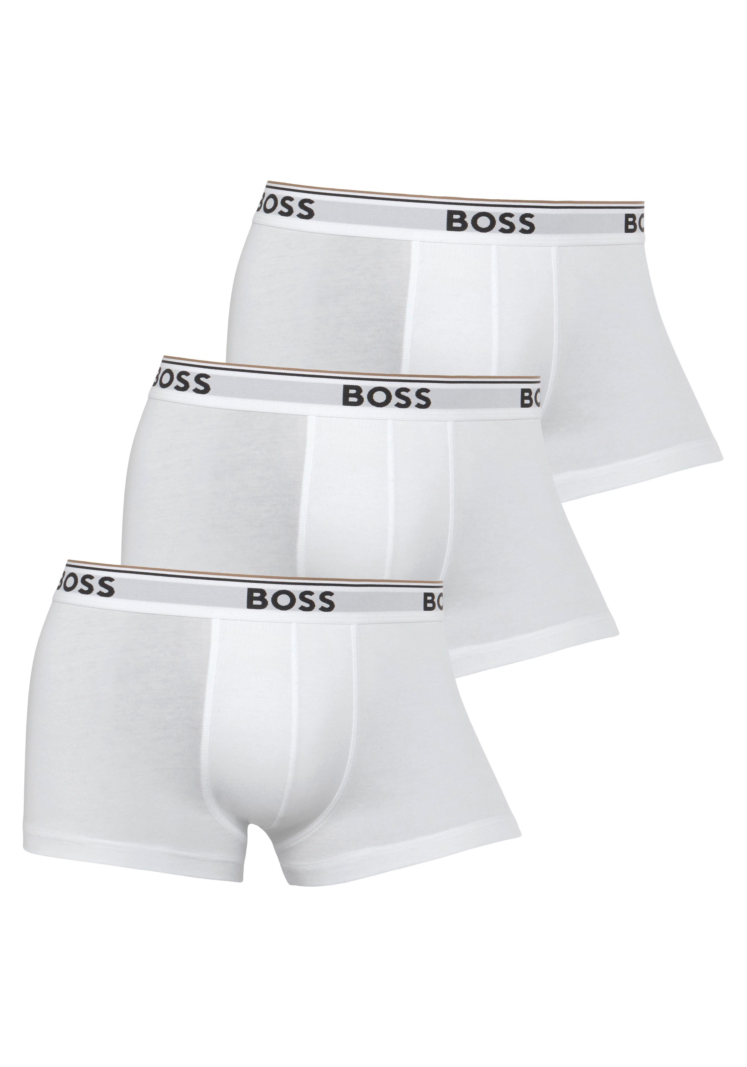 BOSS Boxershort TRUNK 3 PACK BOSS opdruk op de tailleband (3 stuks)