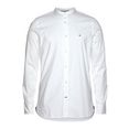 tommy hilfiger overhemd met lange mouwen slim stretch mao poplin shirt wit