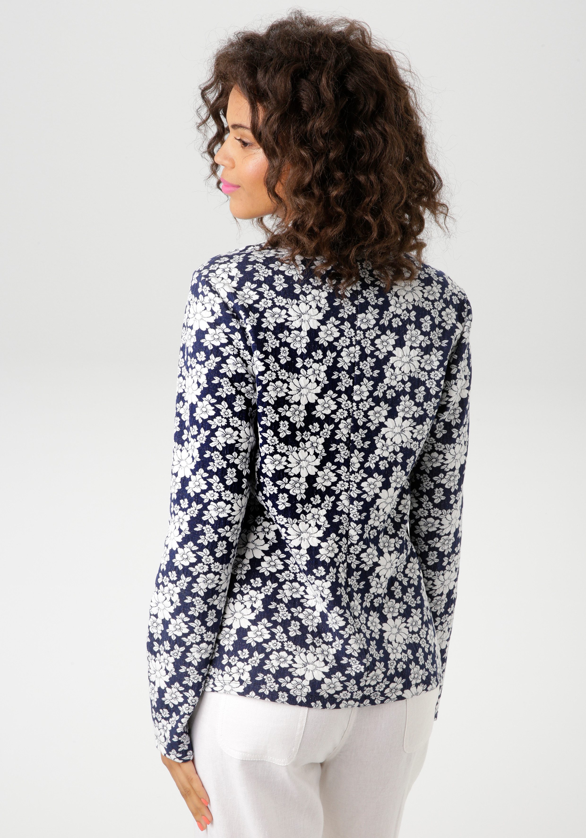 Aniston CASUAL Sweatblazer met expressief bloemenpatroon - nieuwe collectie