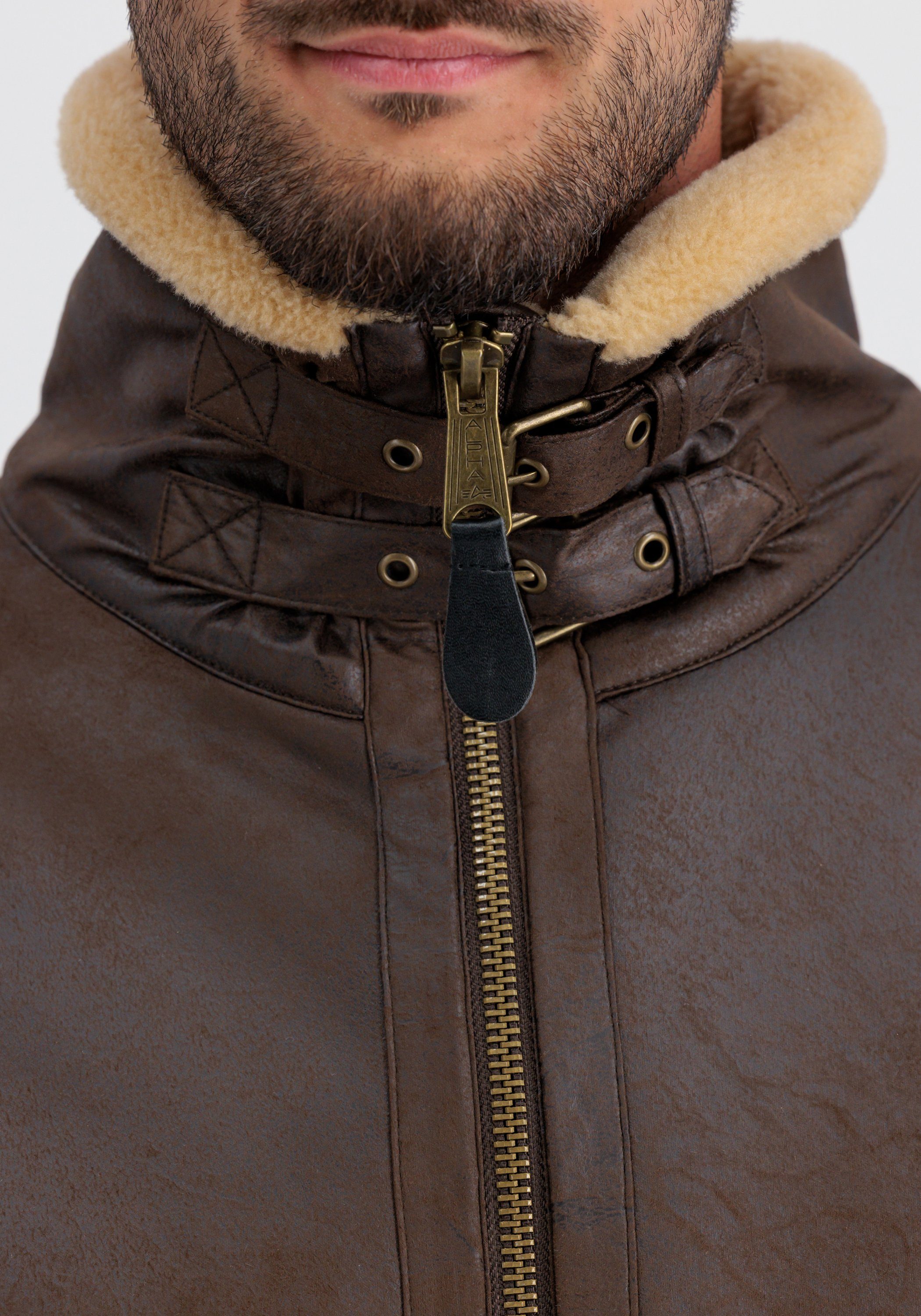 Alpha Industries Leren jack Alpha Industries Men - Leather & Vegan Jackets B-3 Arctic