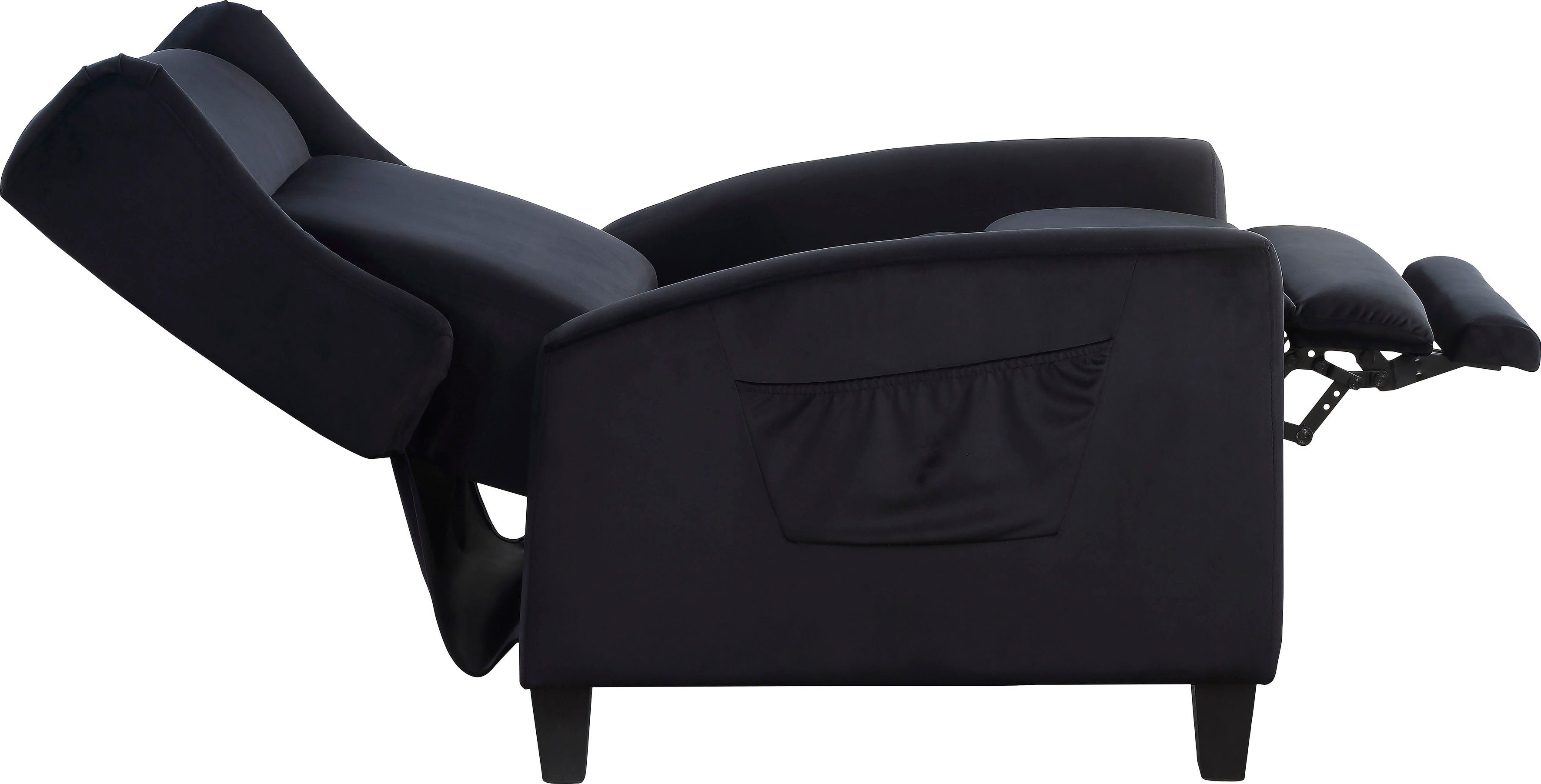 ATLANTIC home collection Relaxfauteuil Timo klassieke oorfauteuil met relaxfunctie en praktisch zijvak