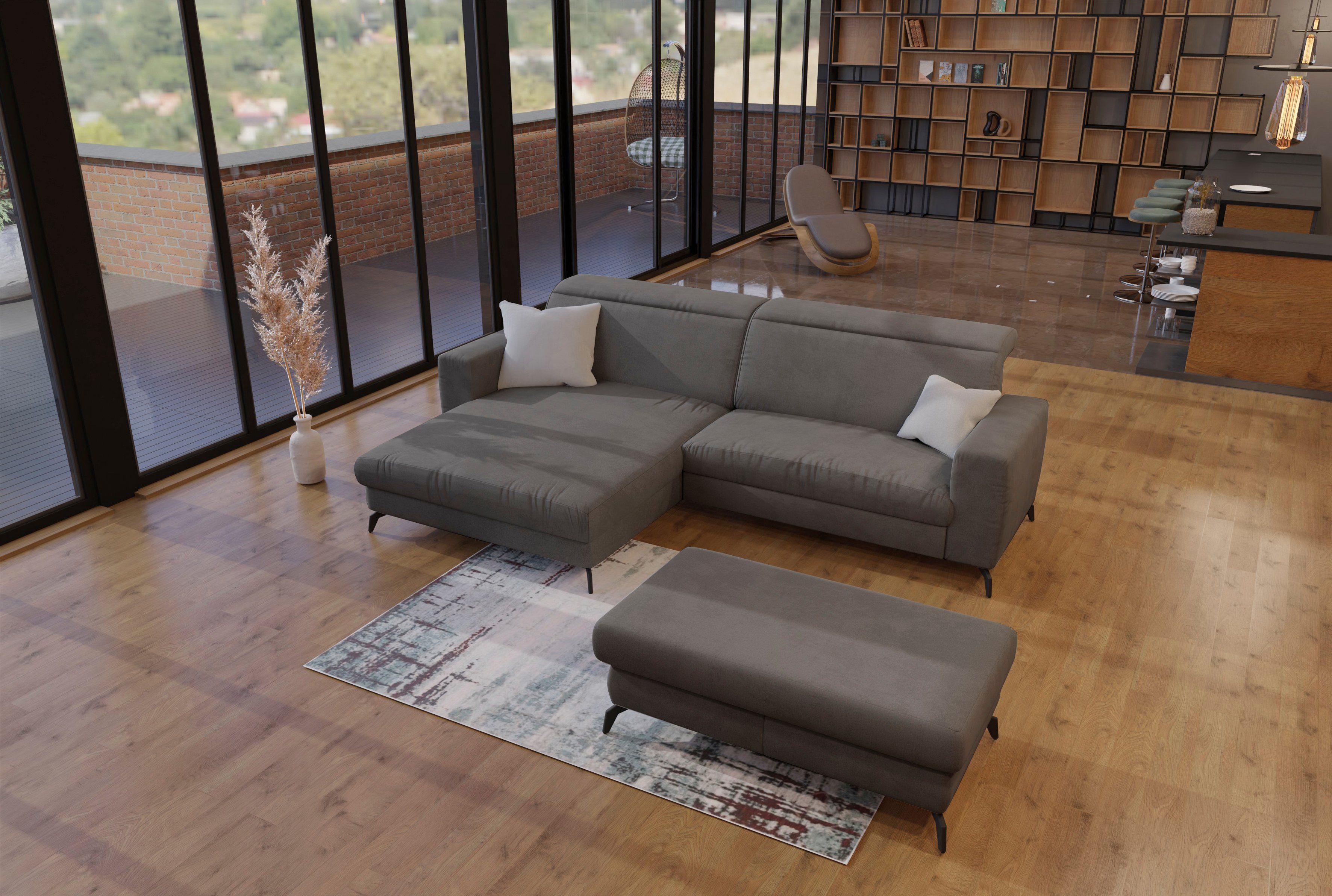 sit&more Hoekbank Bolero L-vorm bruin, hoekbanken, Zonder bed-zonder bedkist-zonder verstelbare hoofdsteun, ohne Bett-ohne Bettkasten-ohne