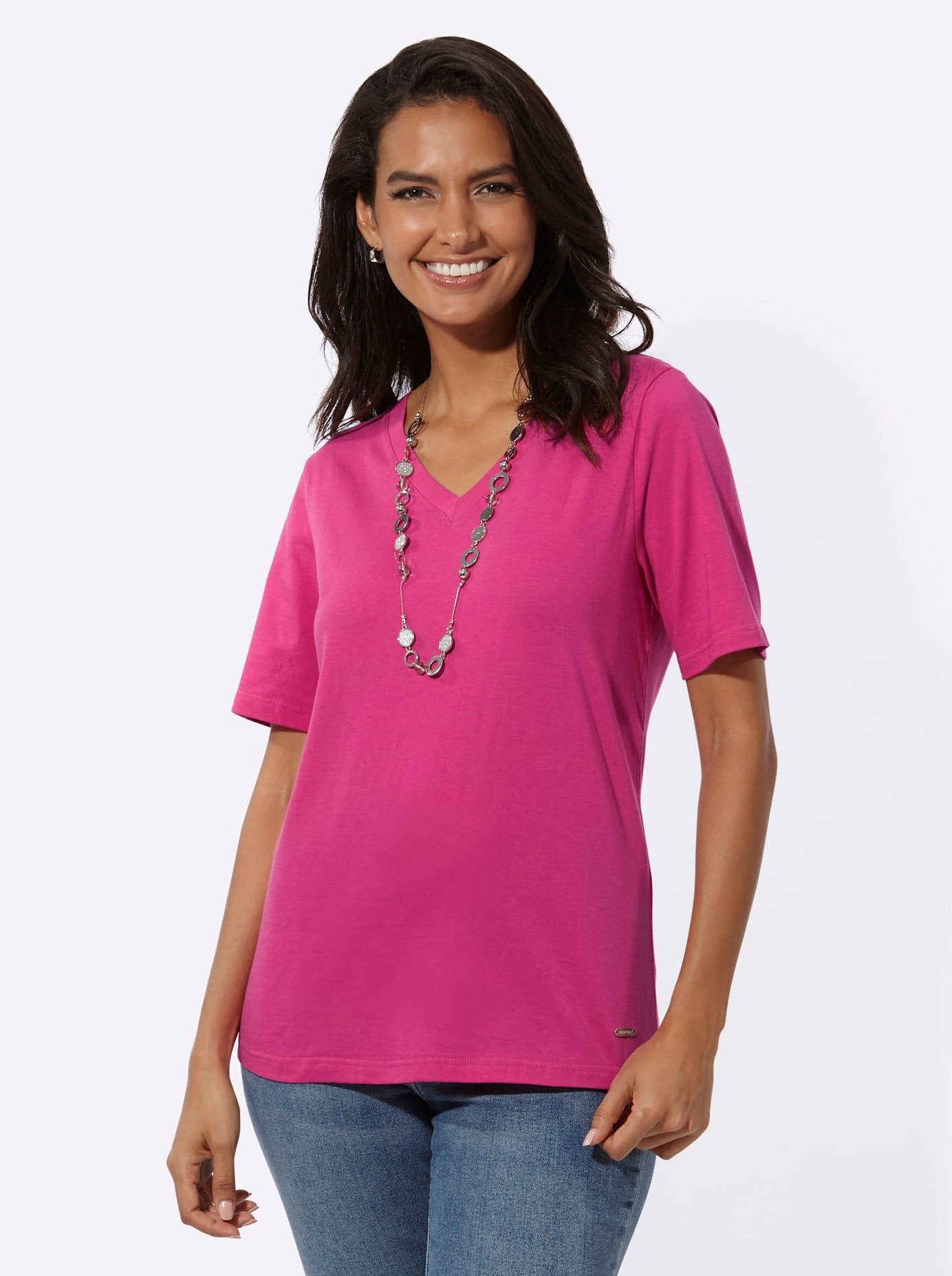 Casual Looks Shirt met V-hals Shirt met korte mouwen (1-delig)