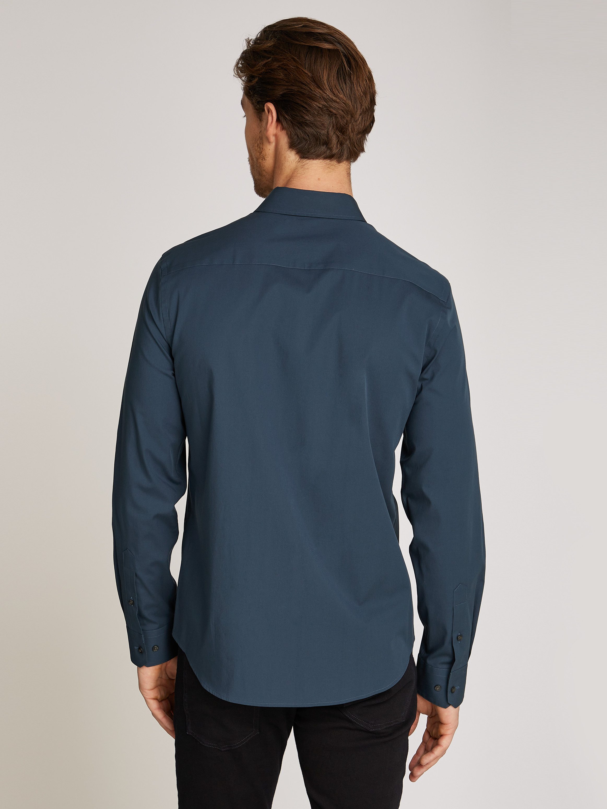 Calvin Klein Overhemd met lange mouwen SLIM FIT STRETCH POPLIN