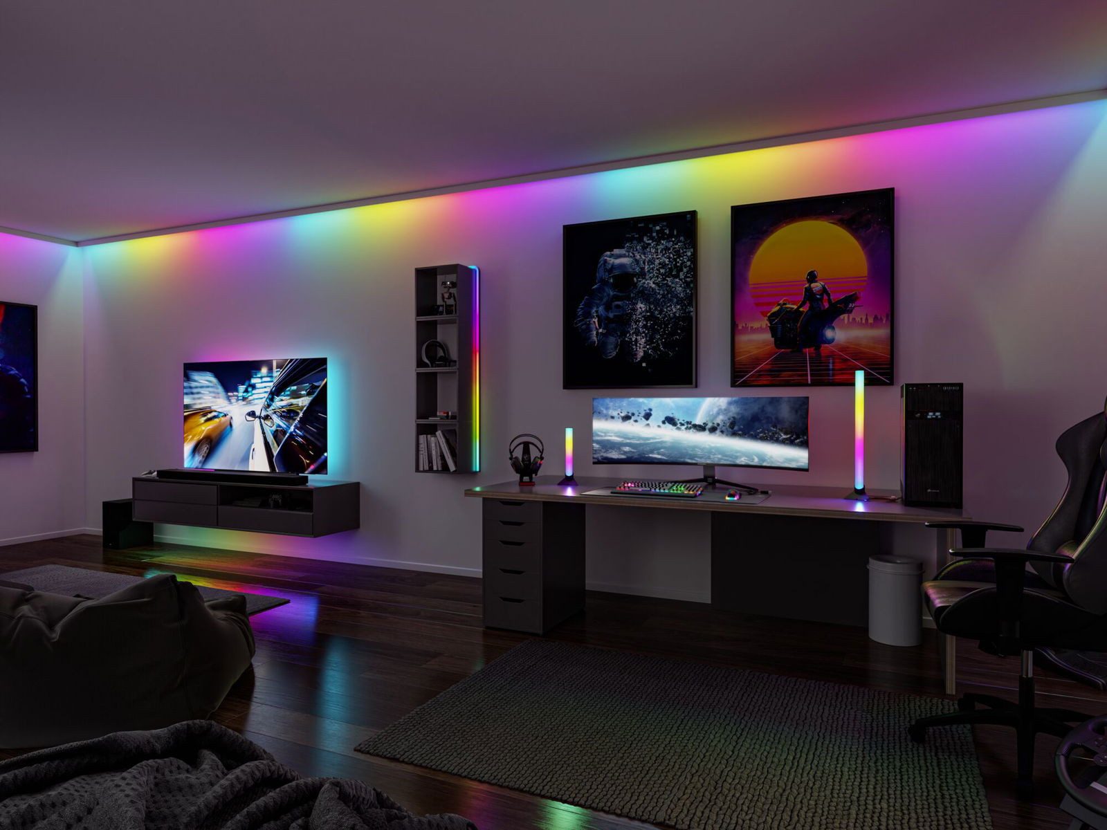Paulmann Led-lichtslang Entertain LED slang zwart neon RGB+ Kleurwisselaar & kleurregeling & dimmer (1 stuk)