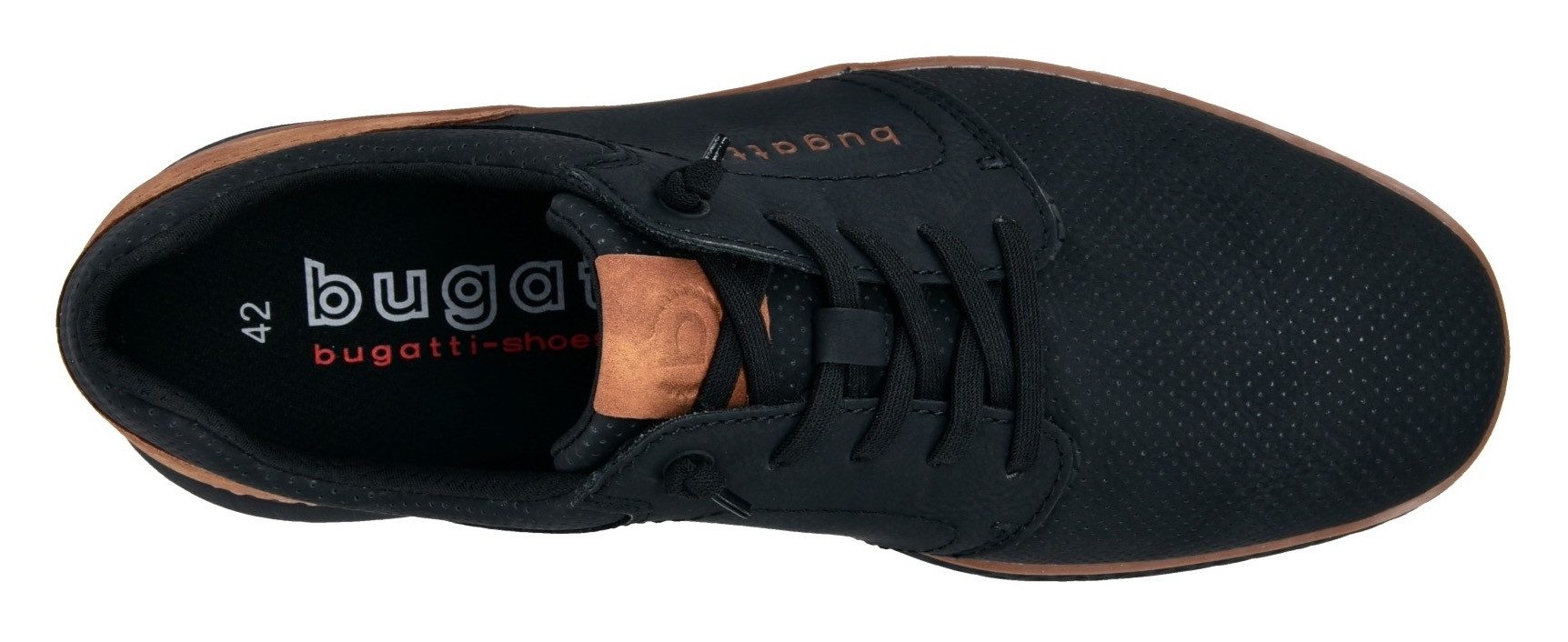 Bugatti Slip-on sneakers Lage schoen, vrijetijdssneaker met perforatie, elastische veters