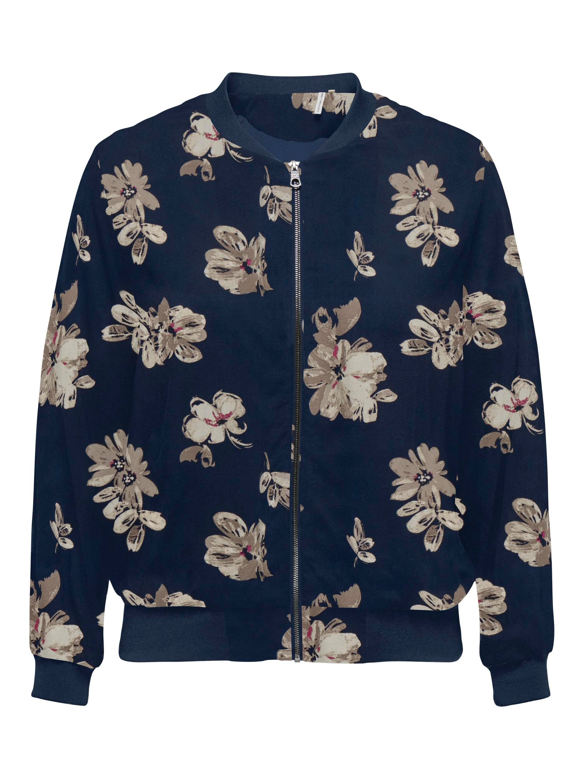 ONLY CARMAKOMA Bomberjack CARNOVA DITTE LIFE LS BOMBER JACKET AOP dames blousons maat 46 blauw