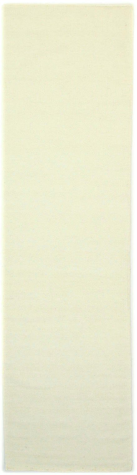 morgenland Loper KELIM FANCY UNI lopers maat 80 cm x 200 cm x 7 mm wit