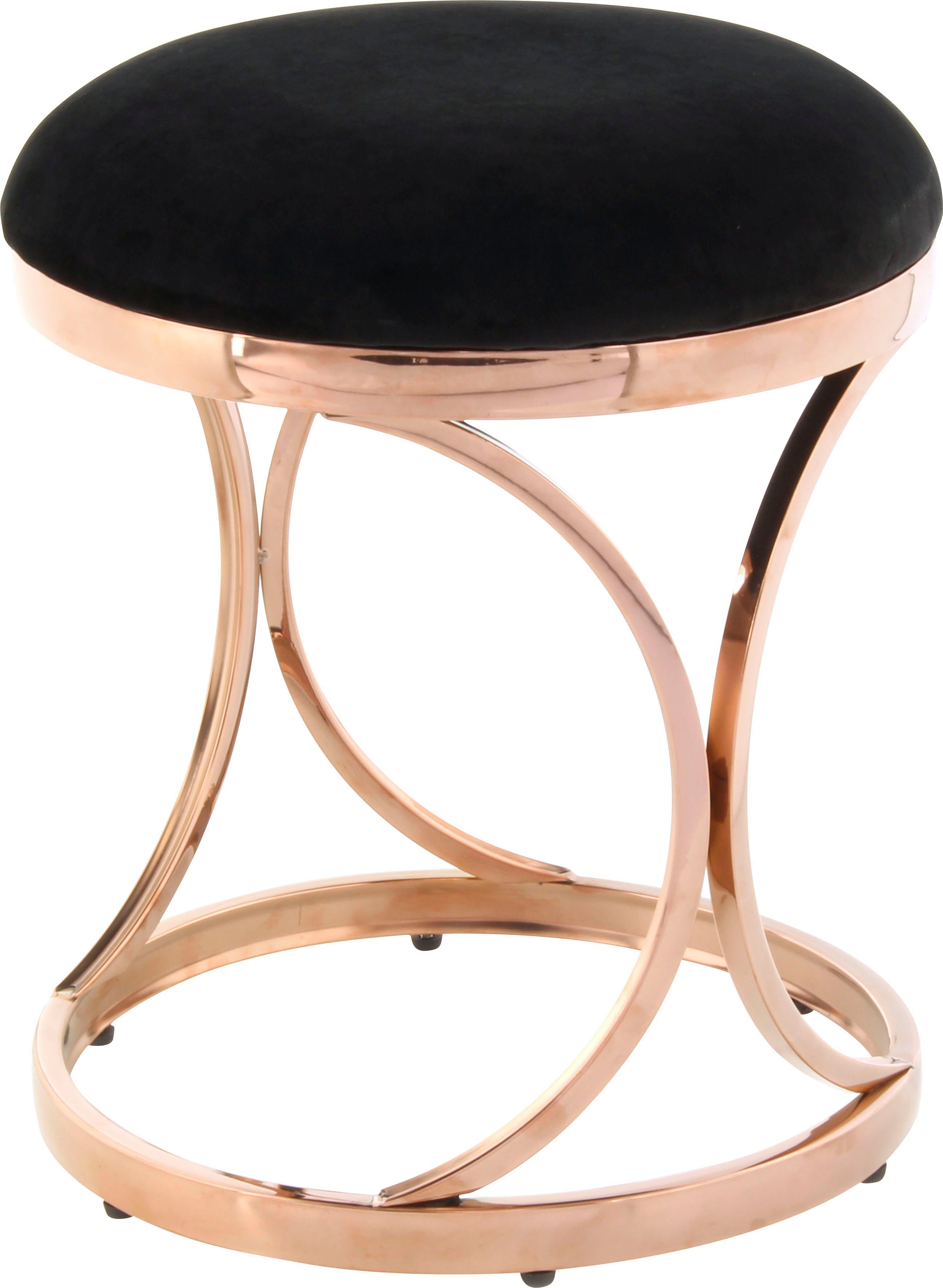 Kayoom Zithocker Kruk Weyda 325, zitpouf in elegant design, edel frame van metaal (1 stuk)