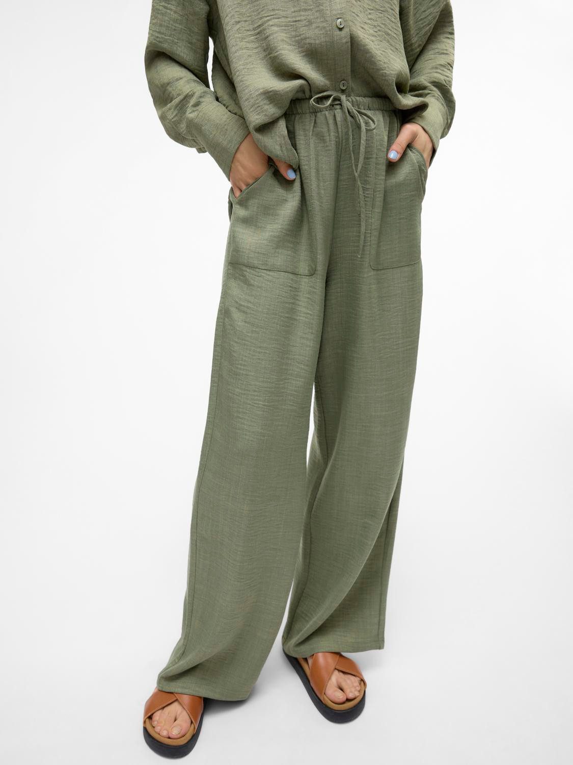 Vero Moda Comfortbroek VMMELANEY HW LOOSE PANT WVN GA NOOS