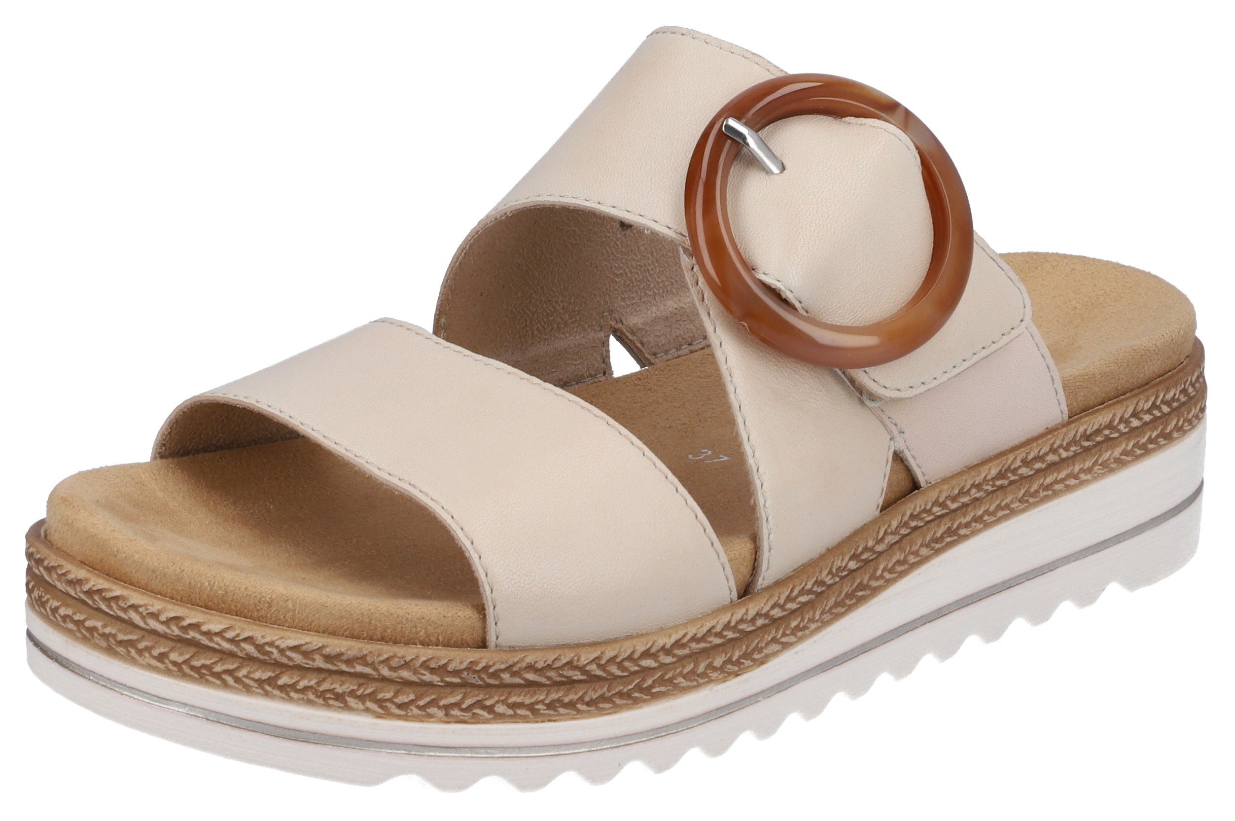 Remonte Slippers , sleehak, zomerschoen, pantoffels met decoratieve gesp dames sandaaltjes maat 39 wit