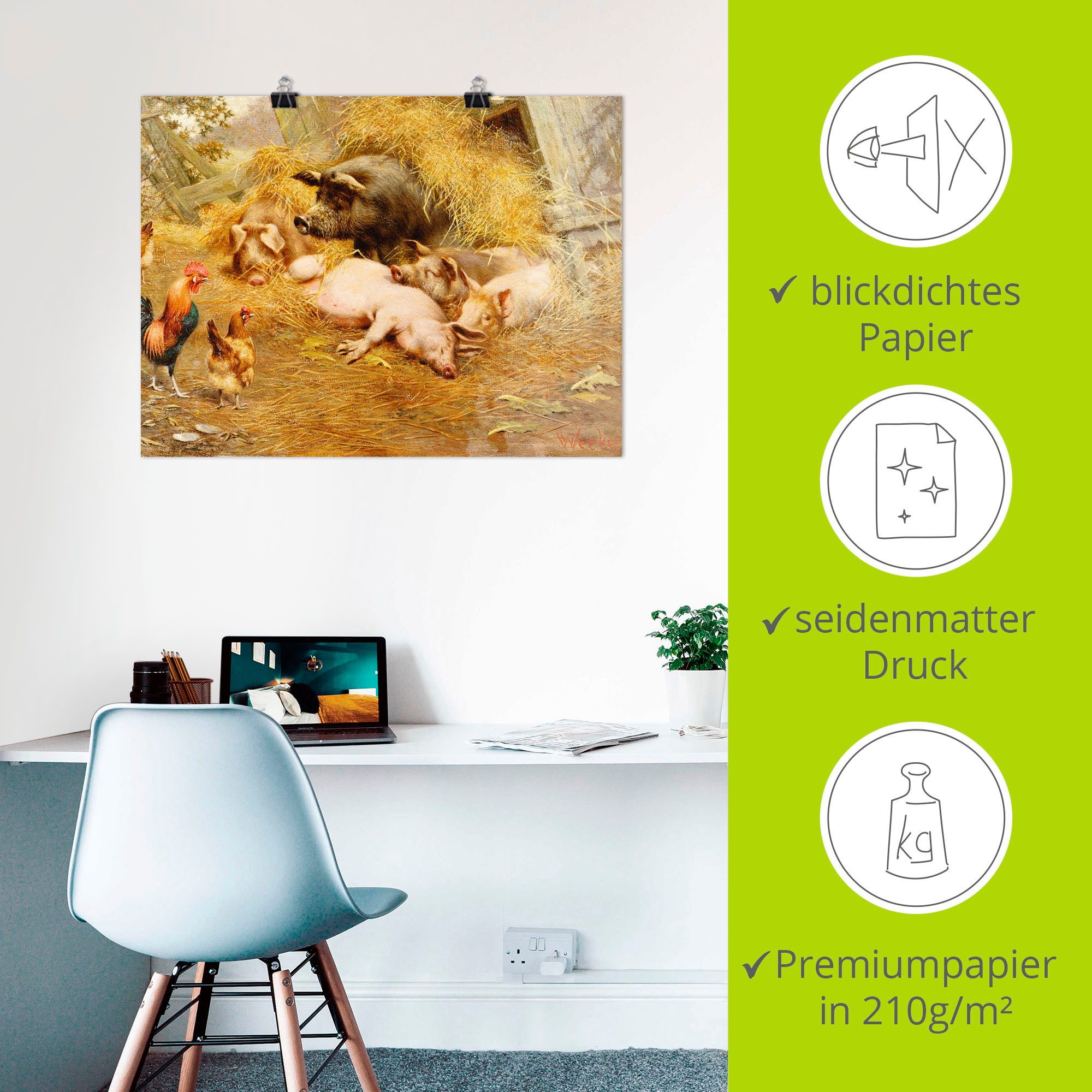 Artland Artprint Gelukkige dieren. als artprint op linnen, poster in verschillende formaten maten