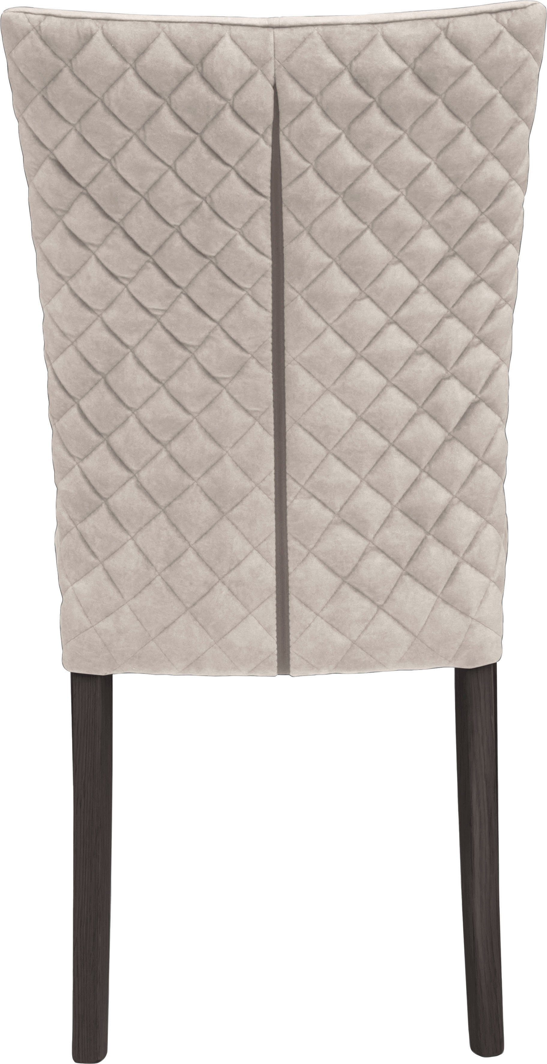 Leonique Stoel met 4 poten Vence met ruitstiksel in de rugleuning, poten van massief beuken (set, 2 stuks)