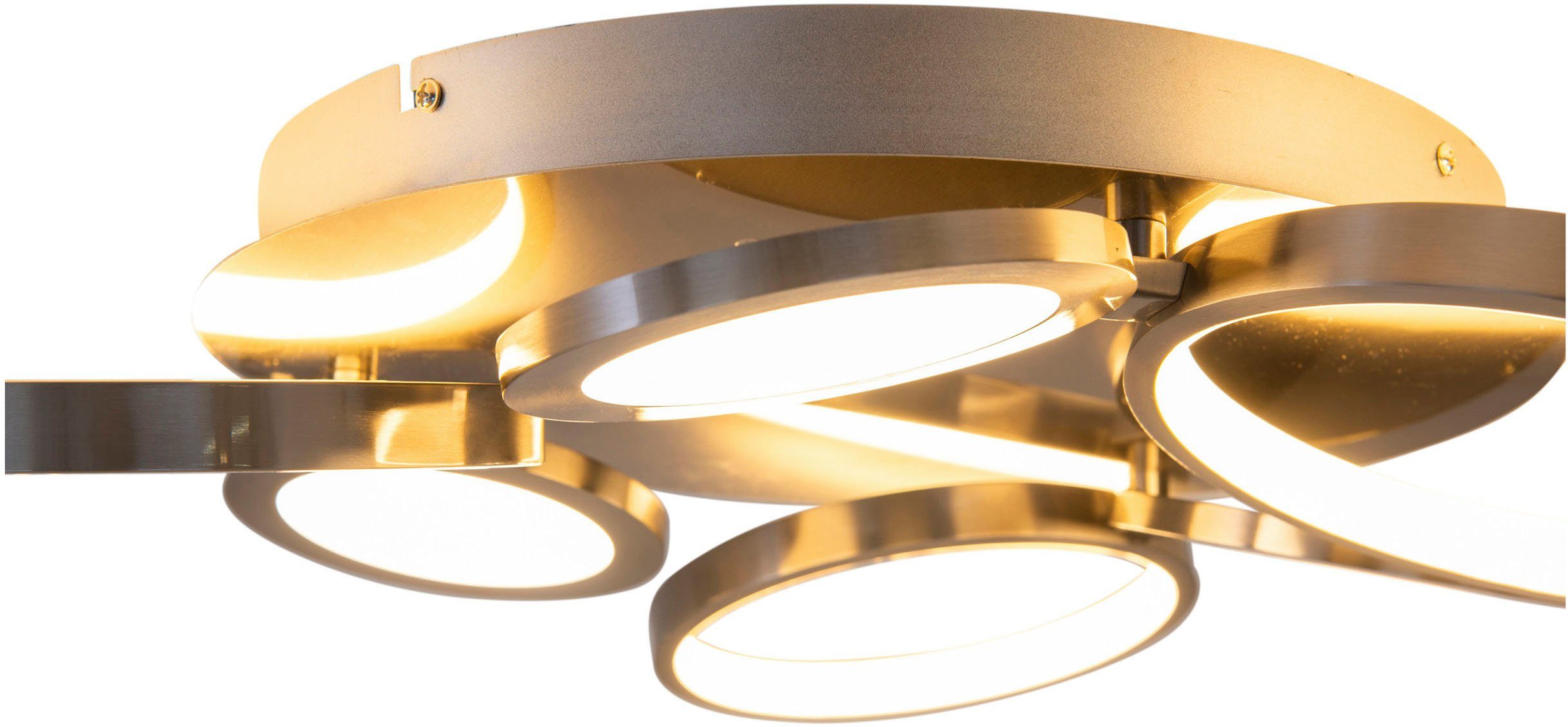 näve Led-plafondlamp Stelari 3-traps dimbaar via wandschakelaar, schijfoptiek, led warmwit, d: 56 cm (1 stuk)
