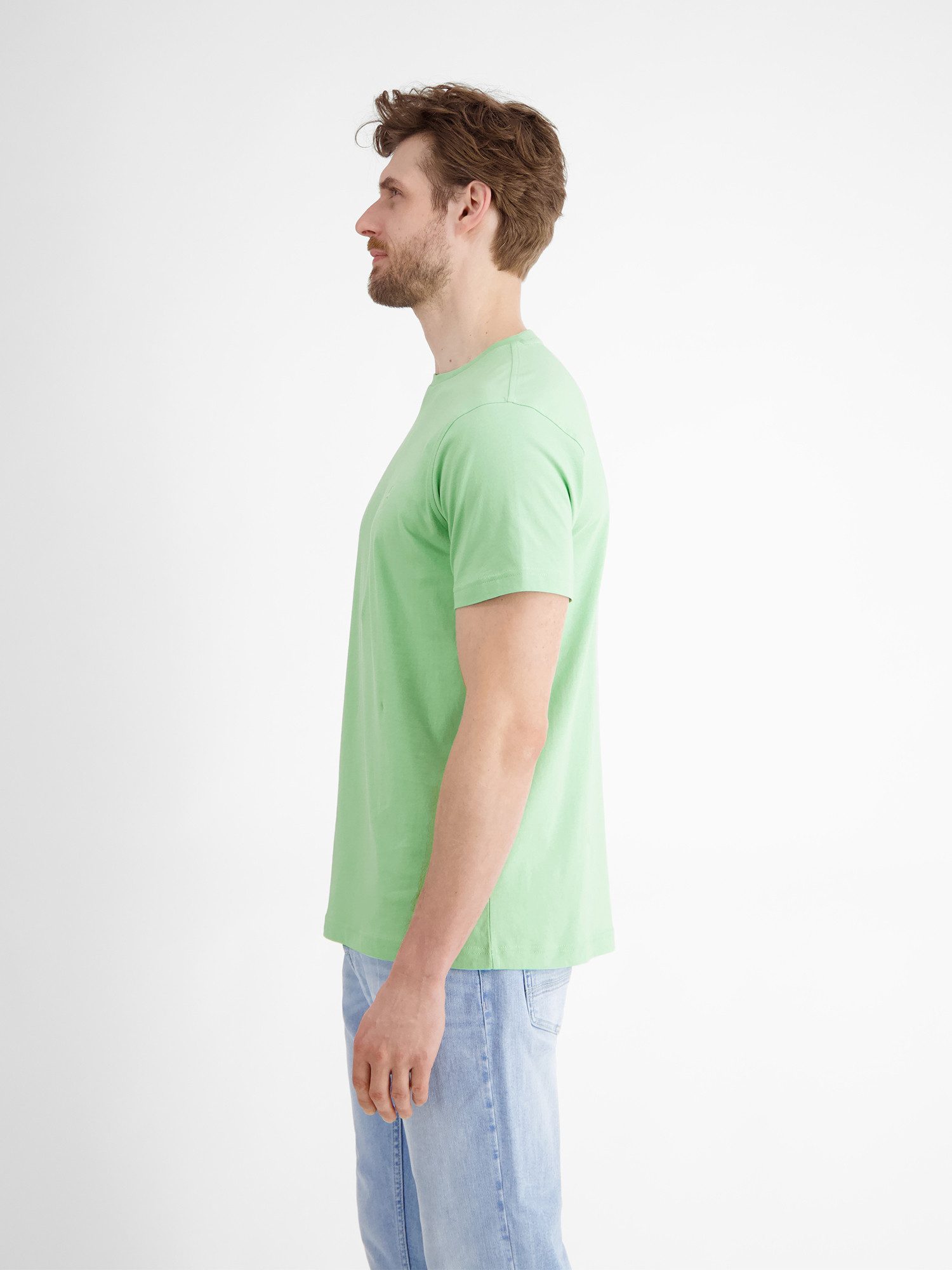 Lerros T-shirt LERROS basic T-shirt met logostiksel, effen