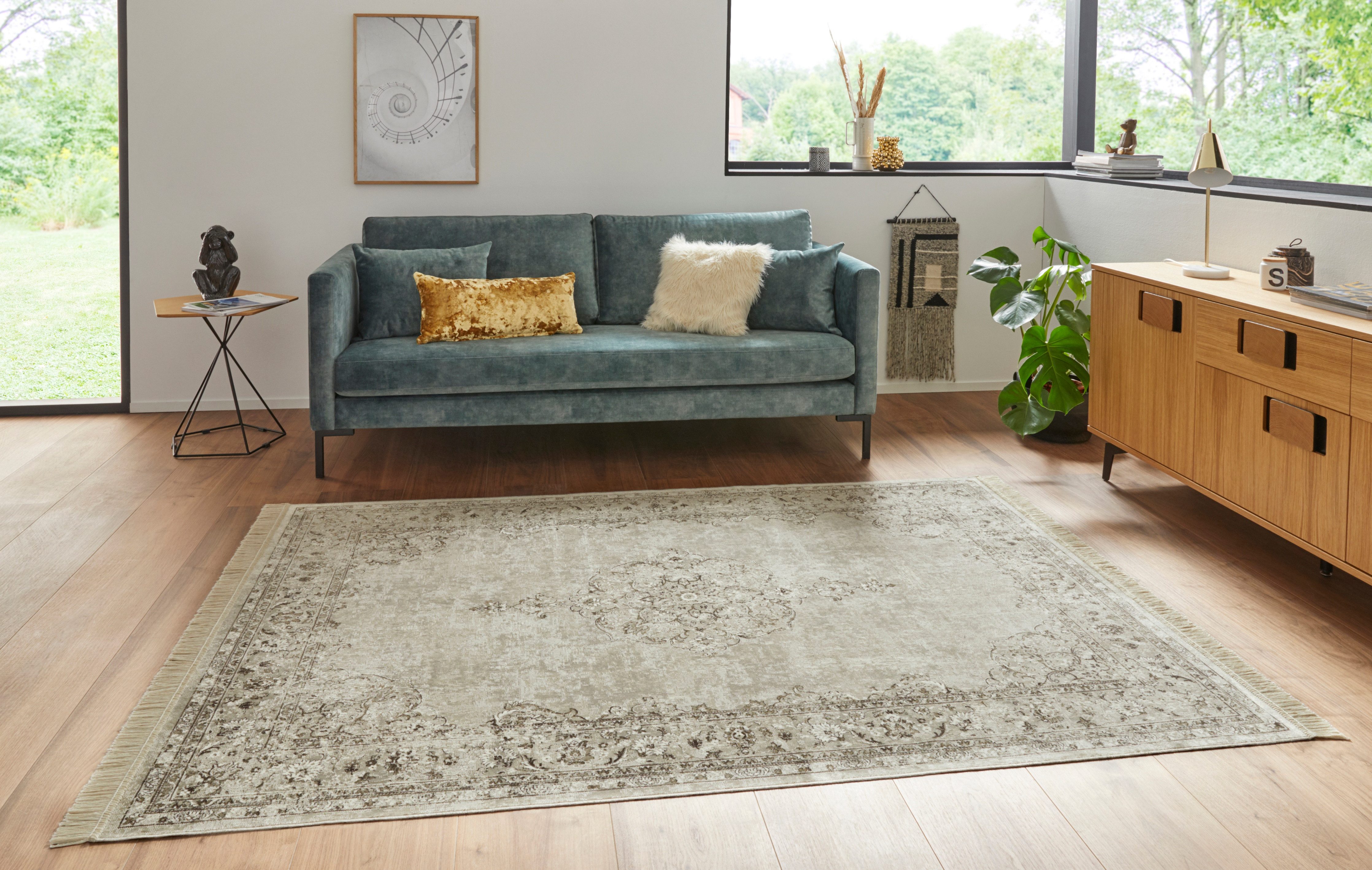 NOURISTAN Vloerkleed Orient Vintage medaillon Oriëntaals met franje, oriënt, woonkamer, slaapkamer, eetkamer
