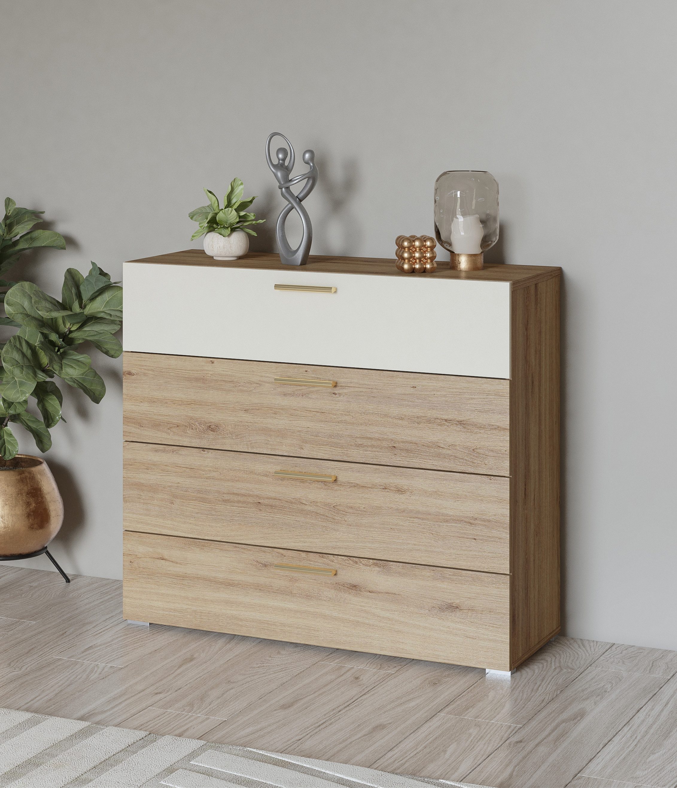 Home affaire Ladekast Bitry, Breite 100 cm, Sideboard mit Schubladen, viel Stauraum