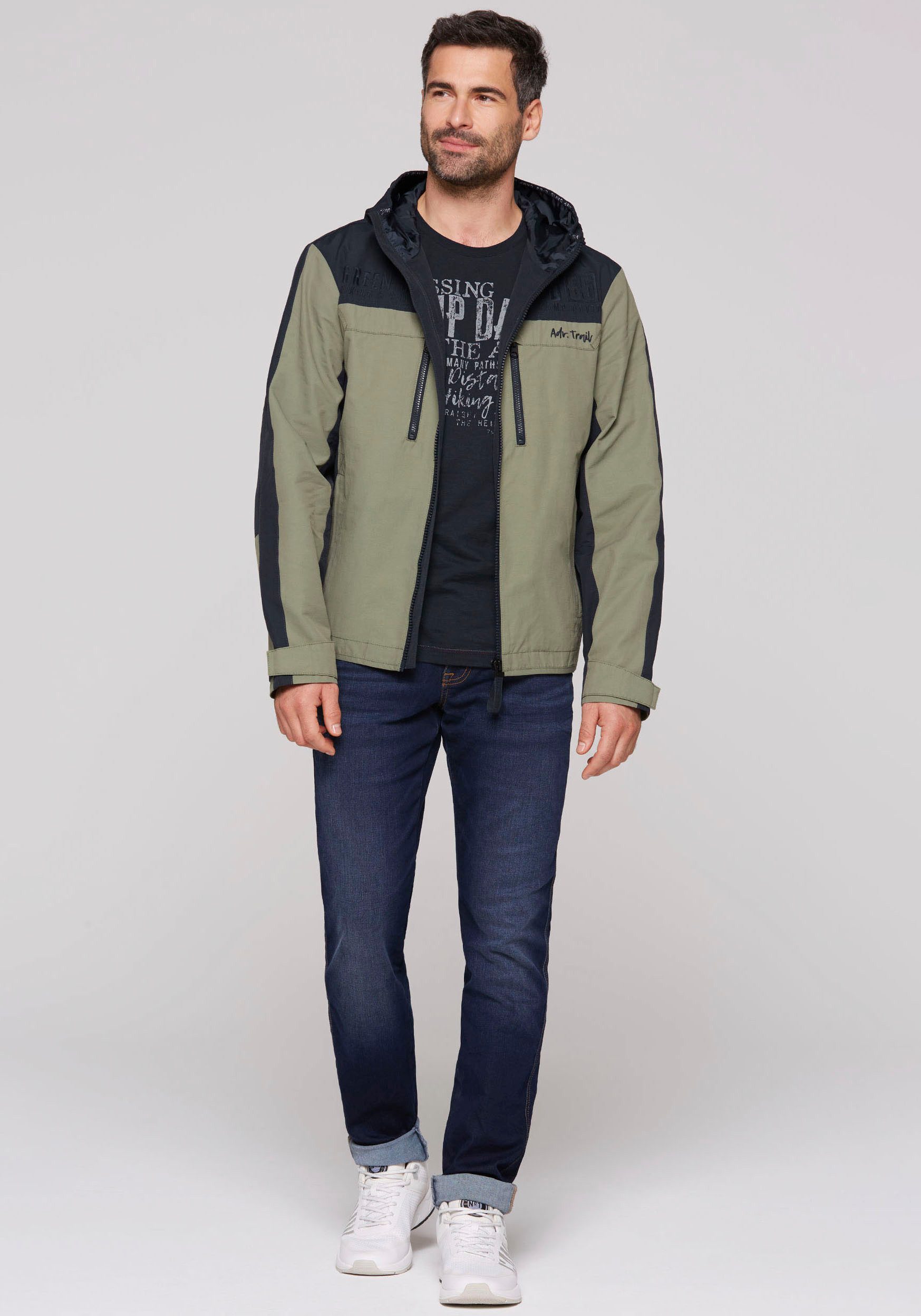 CAMP DAVID Outdoorjack met logoborduursels