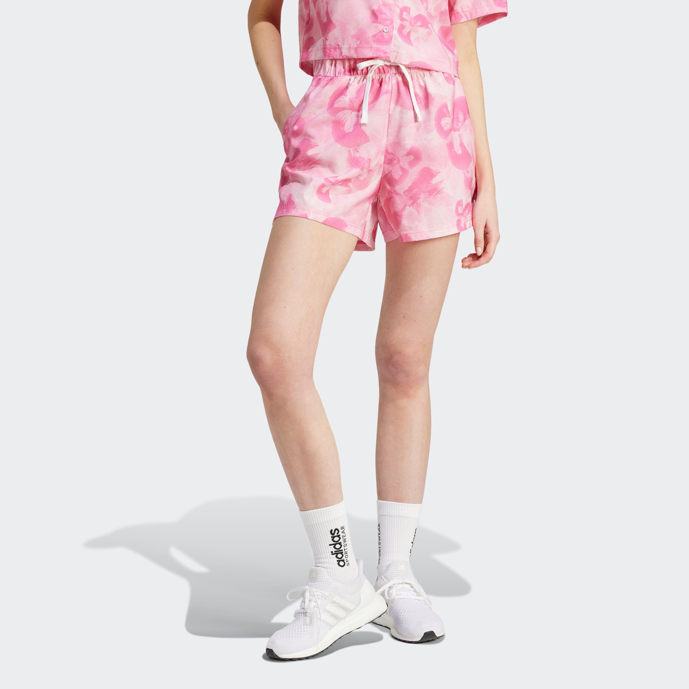 adidas Sportswear Short W AOP SHORT (1-delig) dames shorts maat L wit