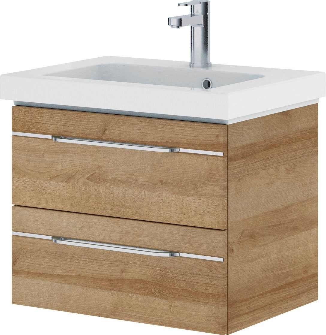 Saphir Badkamerserie Balto sprint, wastafelmeubel met mineraalmarmeren wastafel, 64,4 cm breed (1 stuk)