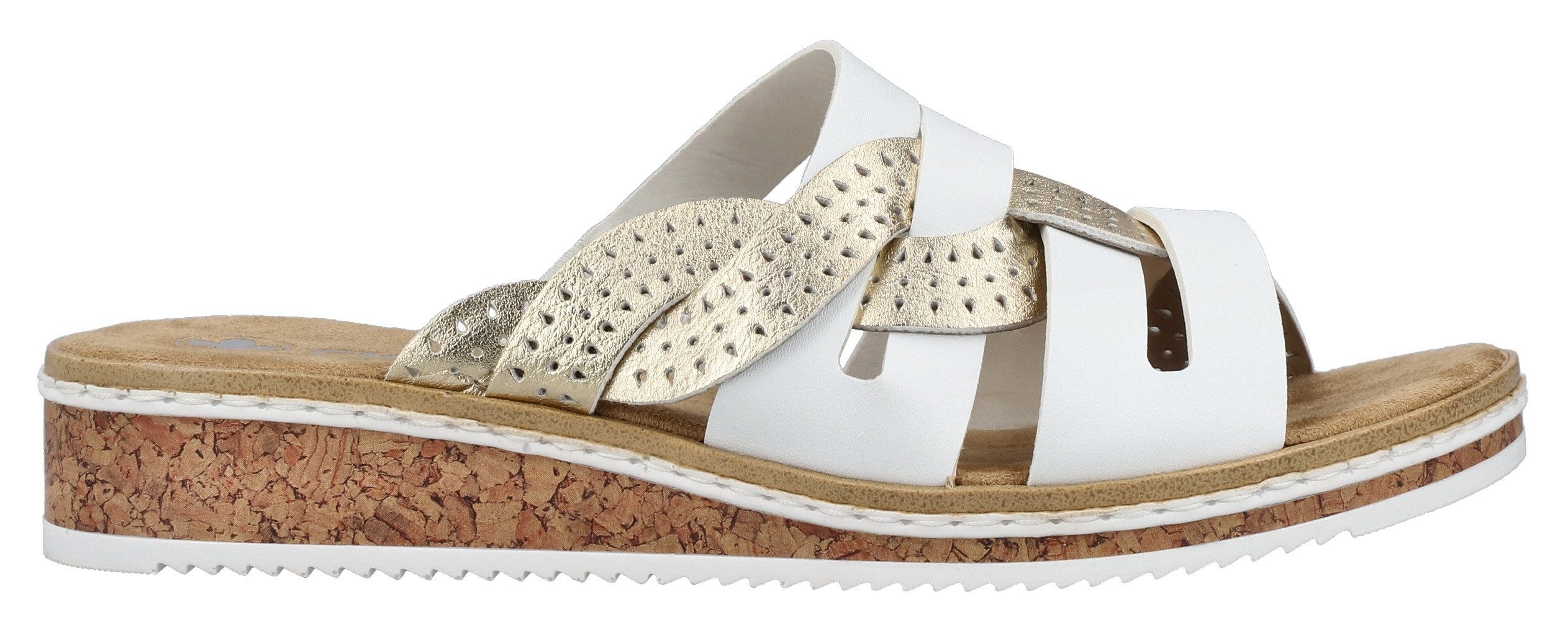 Rieker Slippers Zomerschoen, slippers, huisschoen, sleehak, met klein elastiek
