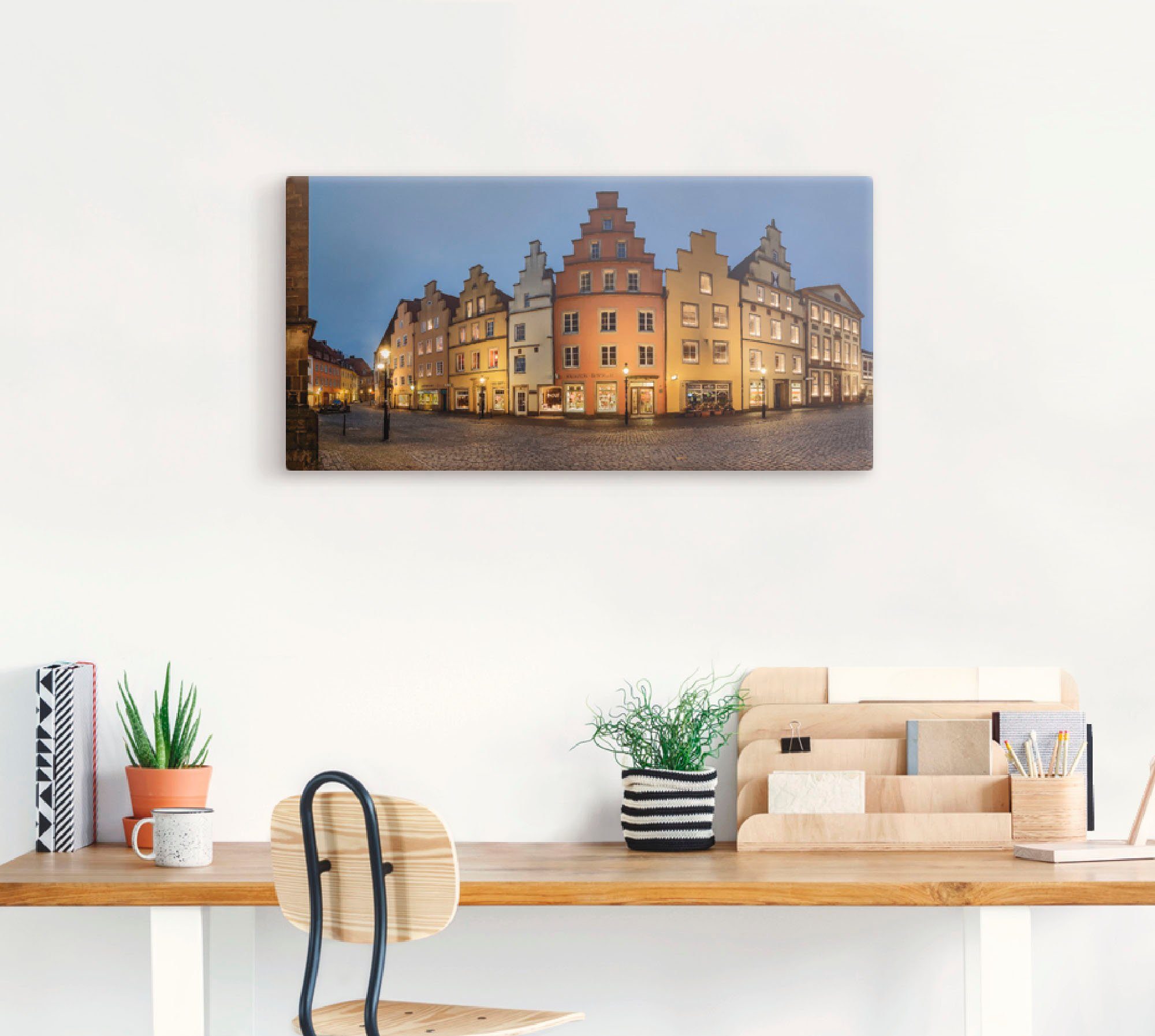 Artland Artprint op linnen Oude binnenstad Osnabrück