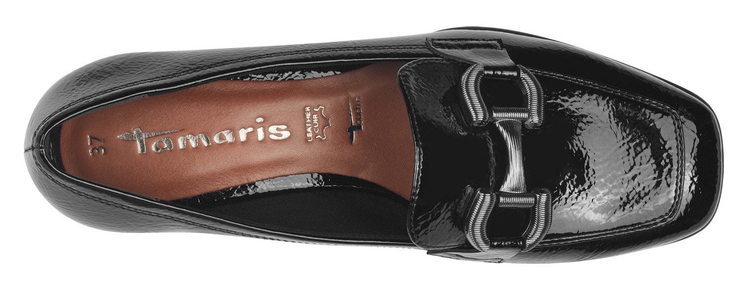 Tamaris Instappers hakken, pumps, lage schoen, instapschoen met modieuze decoratieve gesp