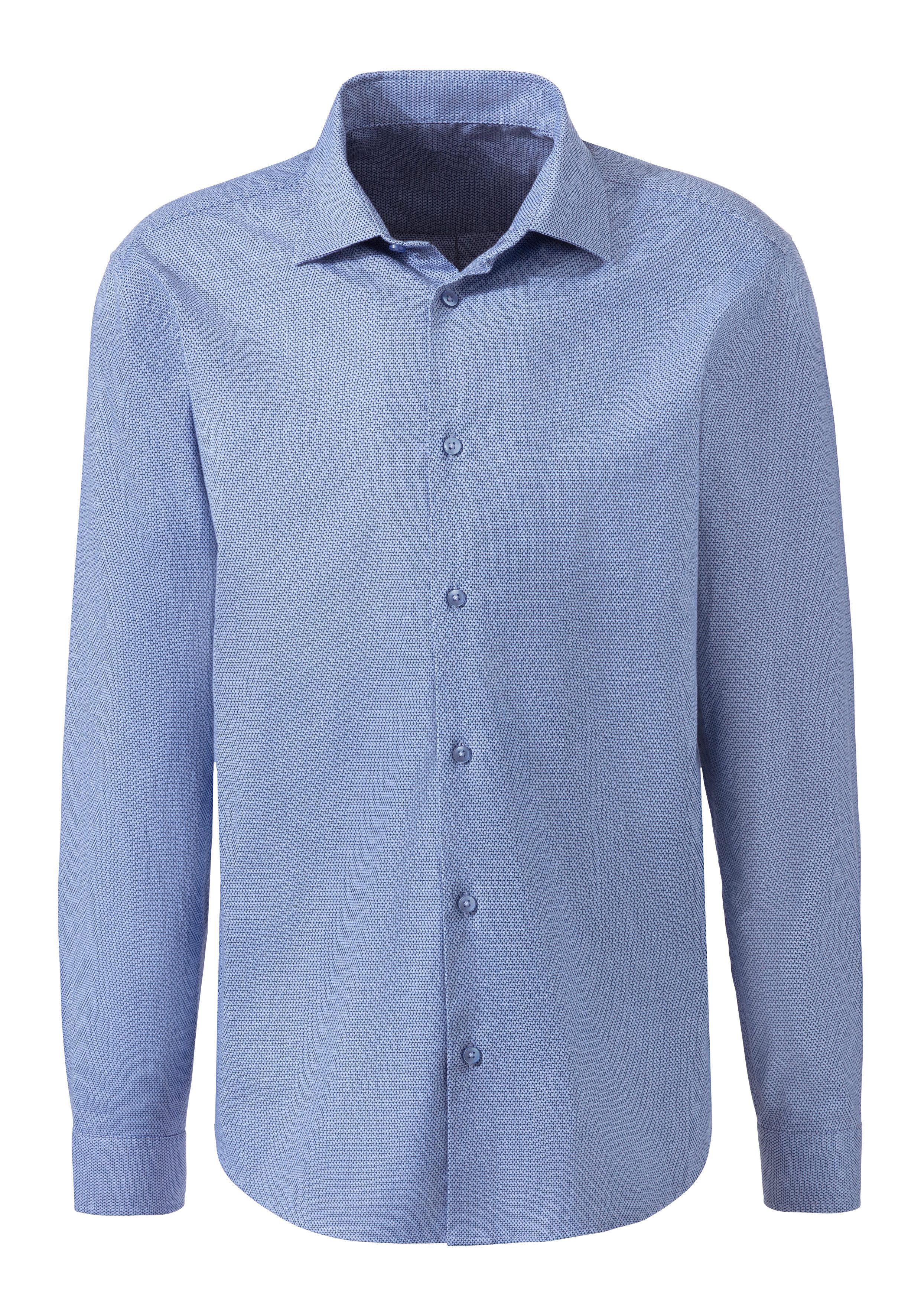 H.I.S Overhemd met lange mouwen Regular fit elastisch jacquard-shirt in regular fit, onderhoudsvriendelijk van katoenmix