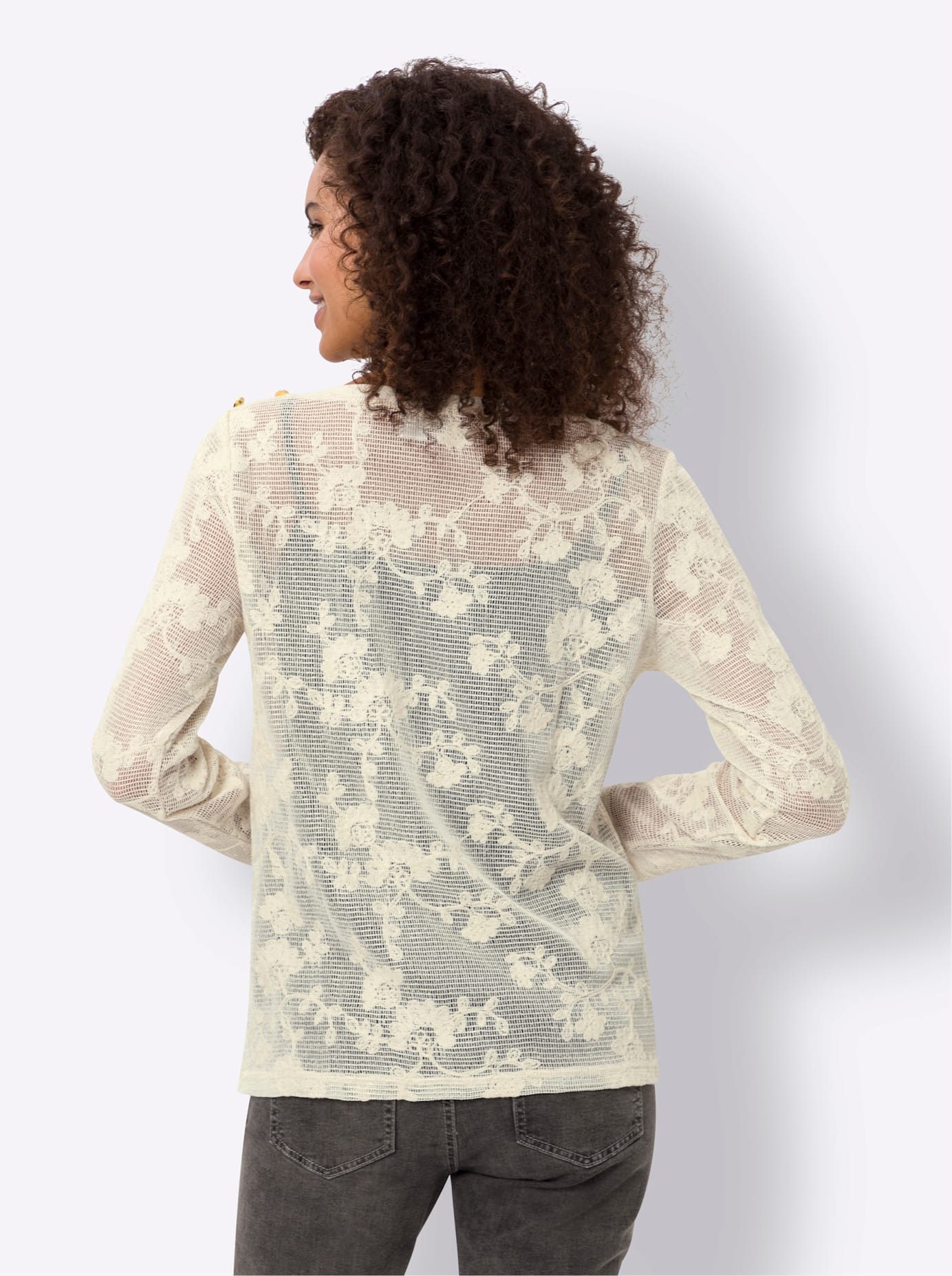 heine Shirt met lange mouwen Kanten shirt (1-delig)