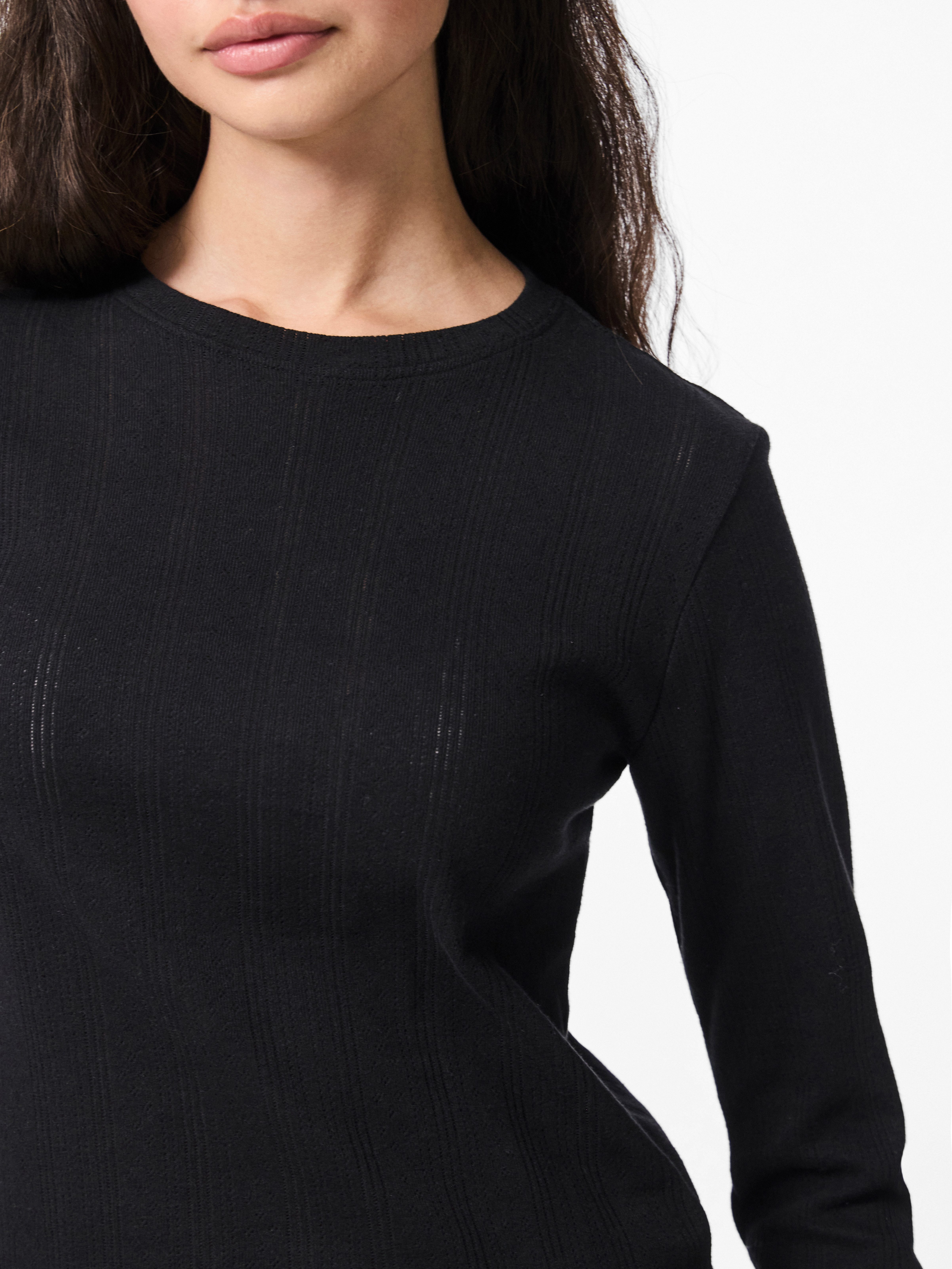pieces Shirt met lange mouwen PCMARIE LS O-NECK POIN TOP JRS NOOS BC
