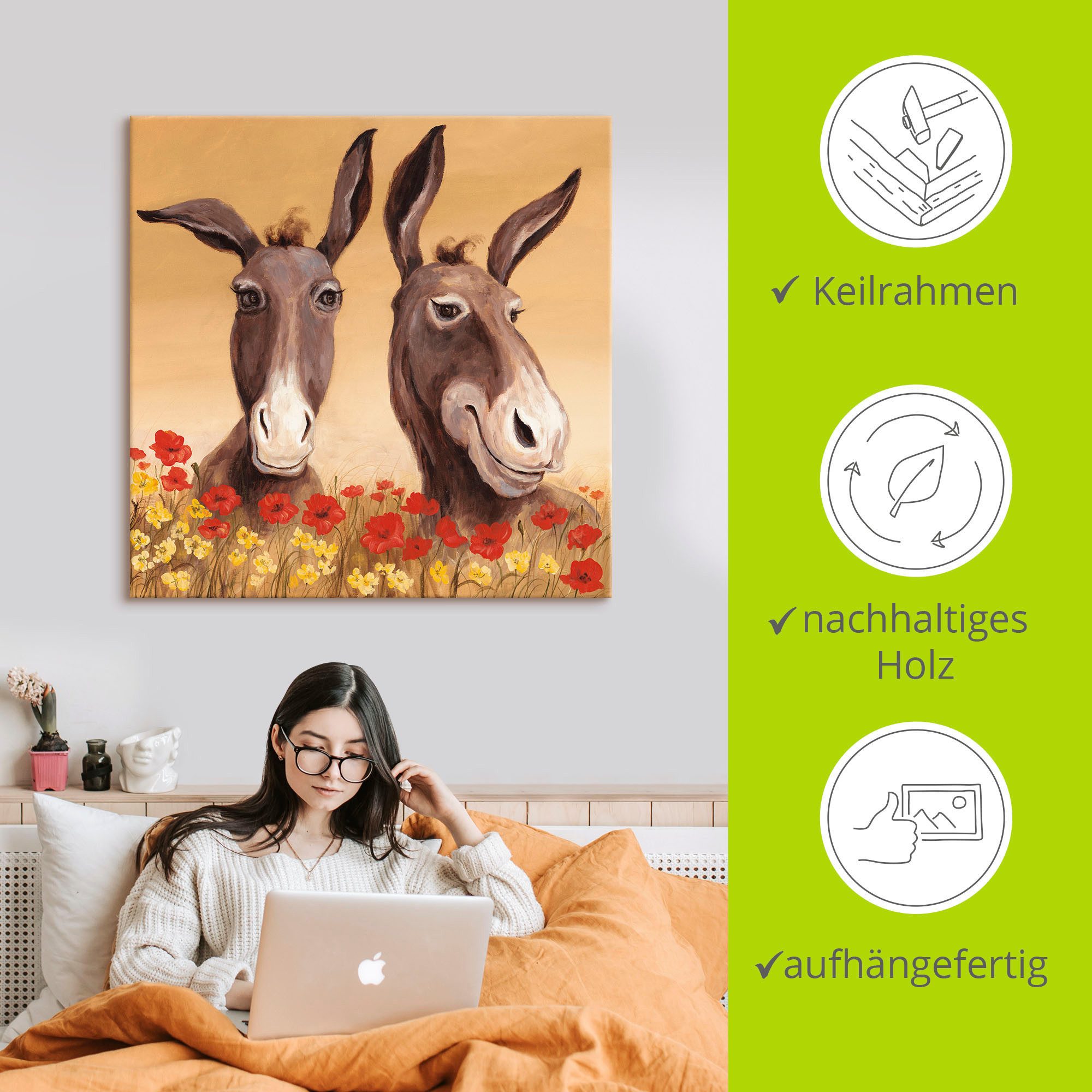 Artland Artprint Ezel als artprint van aluminium, artprint voor buiten, artprint op linnen, poster, muursticker