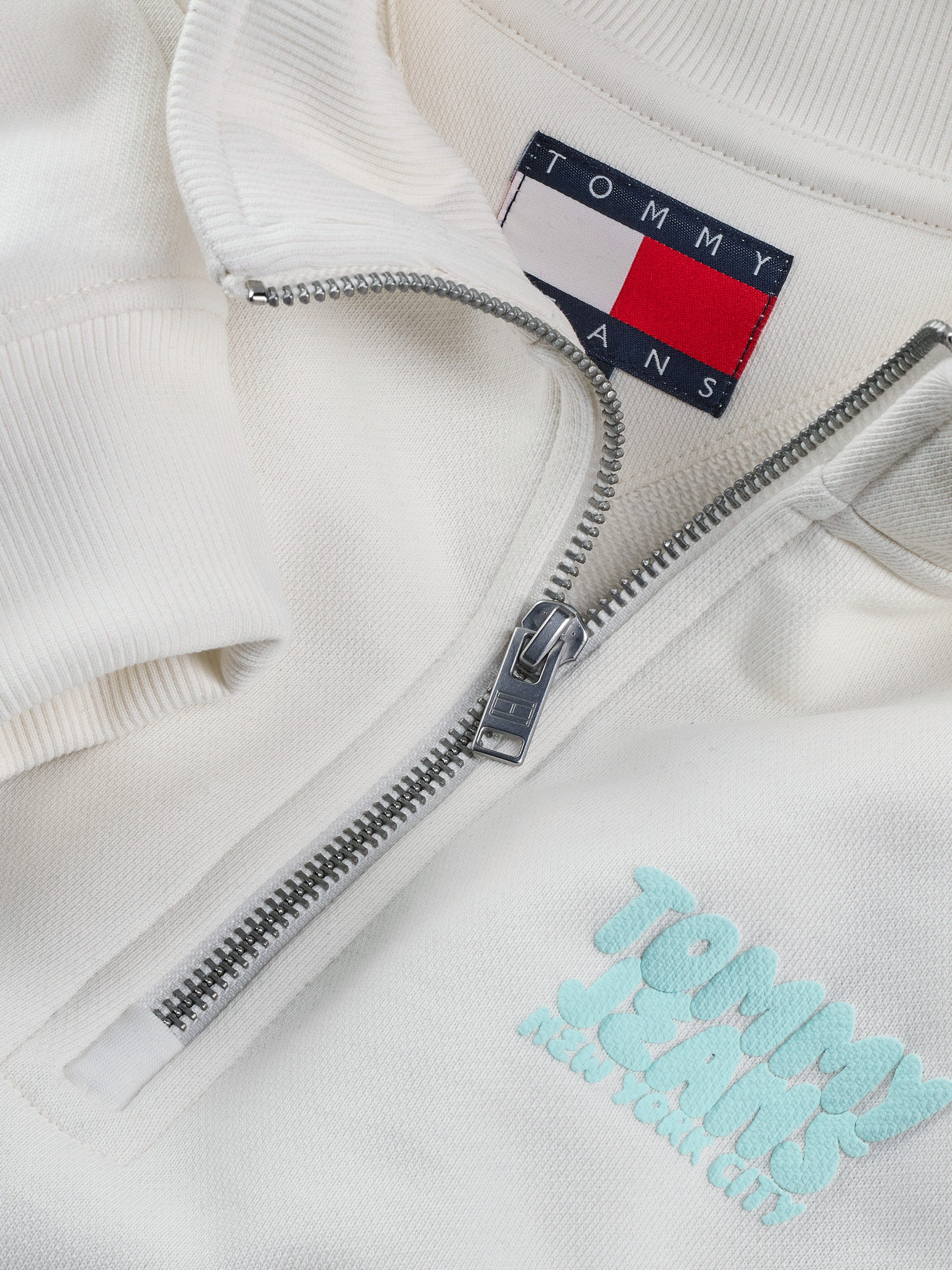 TOMMY JEANS Sweatshirt TJM REG BUBBLE QRTR ZIP FRNT/BCK