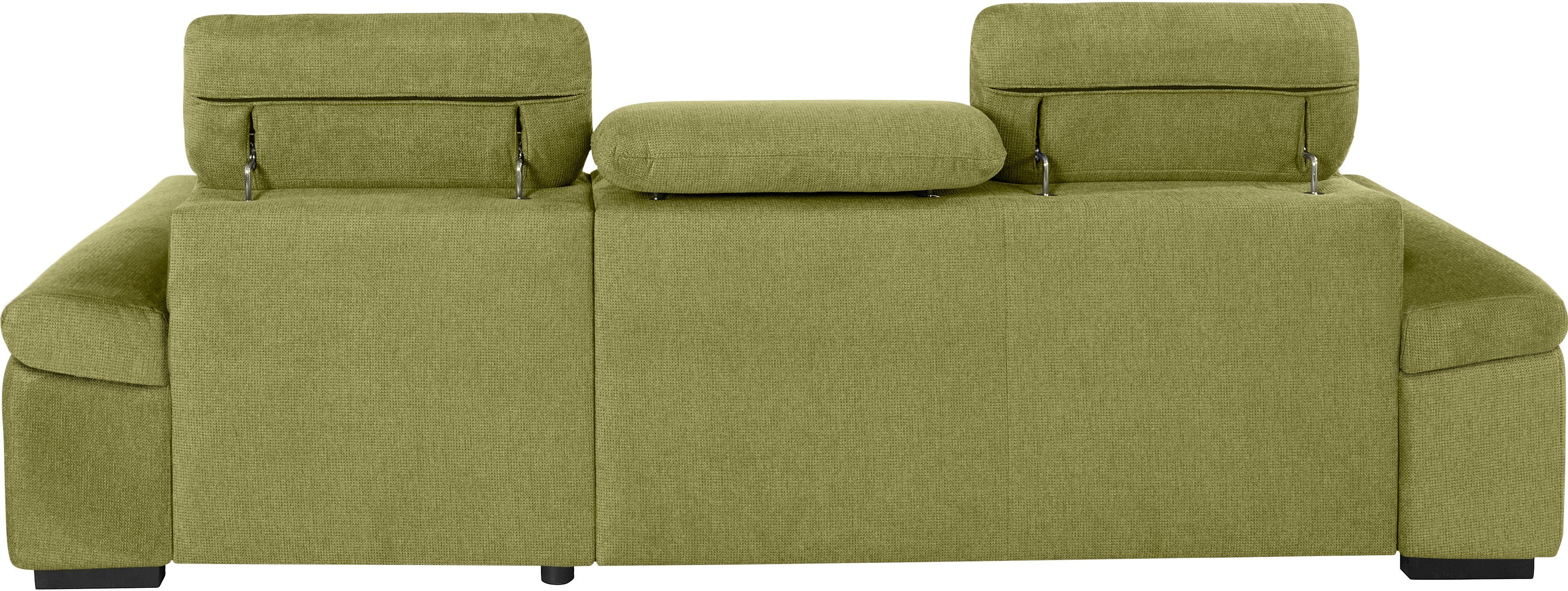 COTTA Hoekbank Lola L-vorm met hoofdeinde-functie & poef keuze met bedfunctie, bedlade & armleuningverstelling (set)
