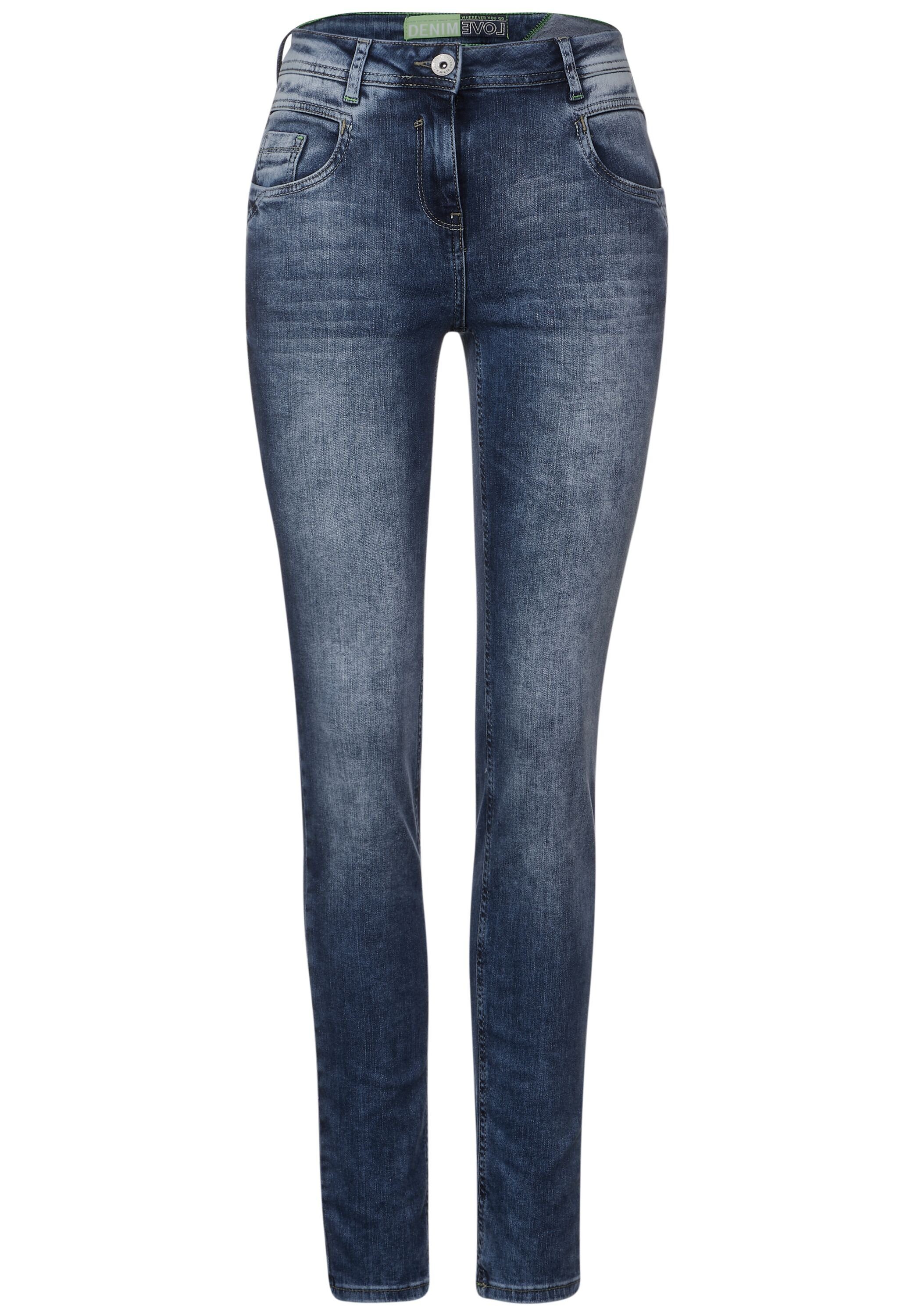 Cecil Slim fit jeans Vicky Authentic in middenblauwe wassing
