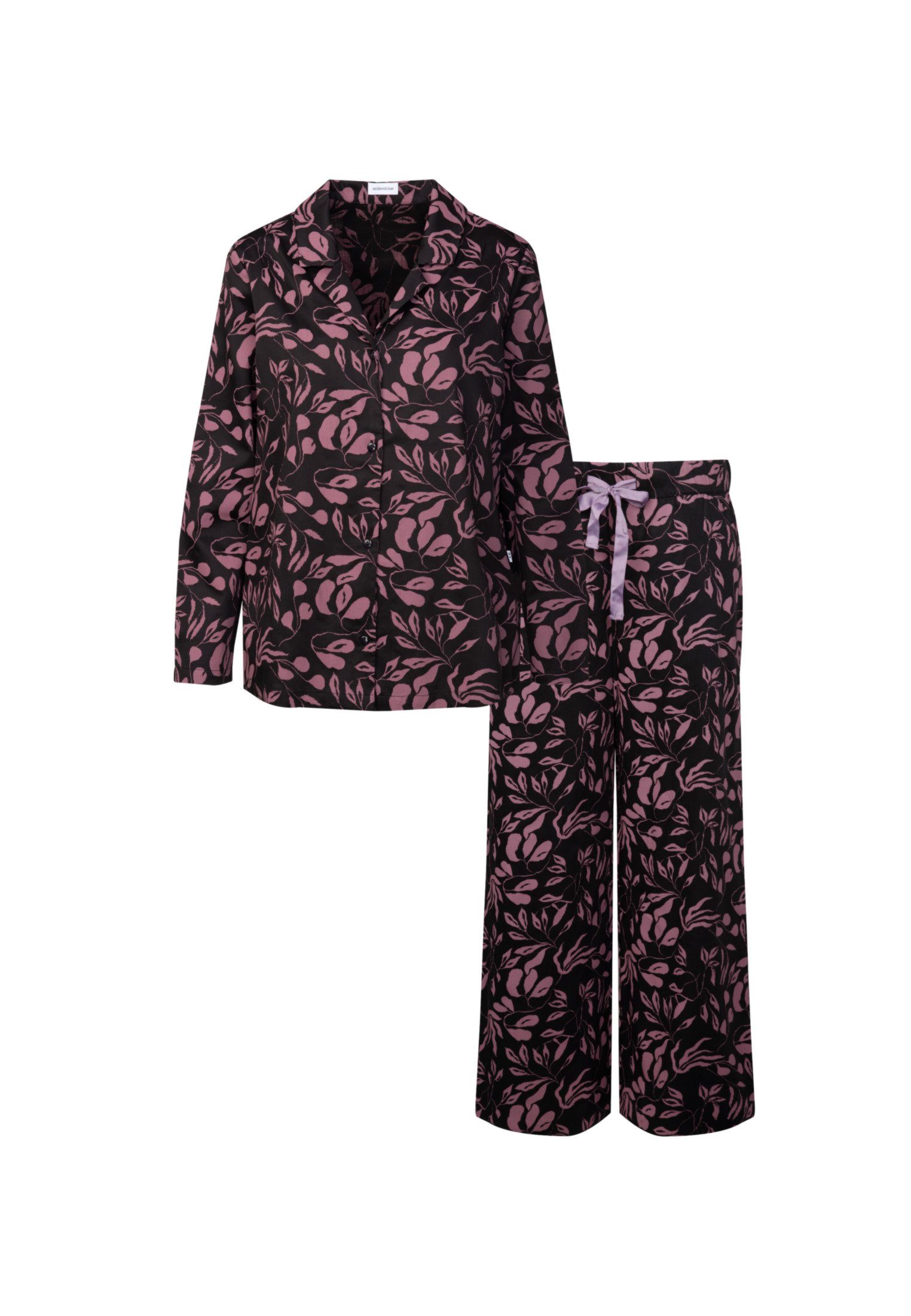 seidensticker Pyjama Zwarte roos