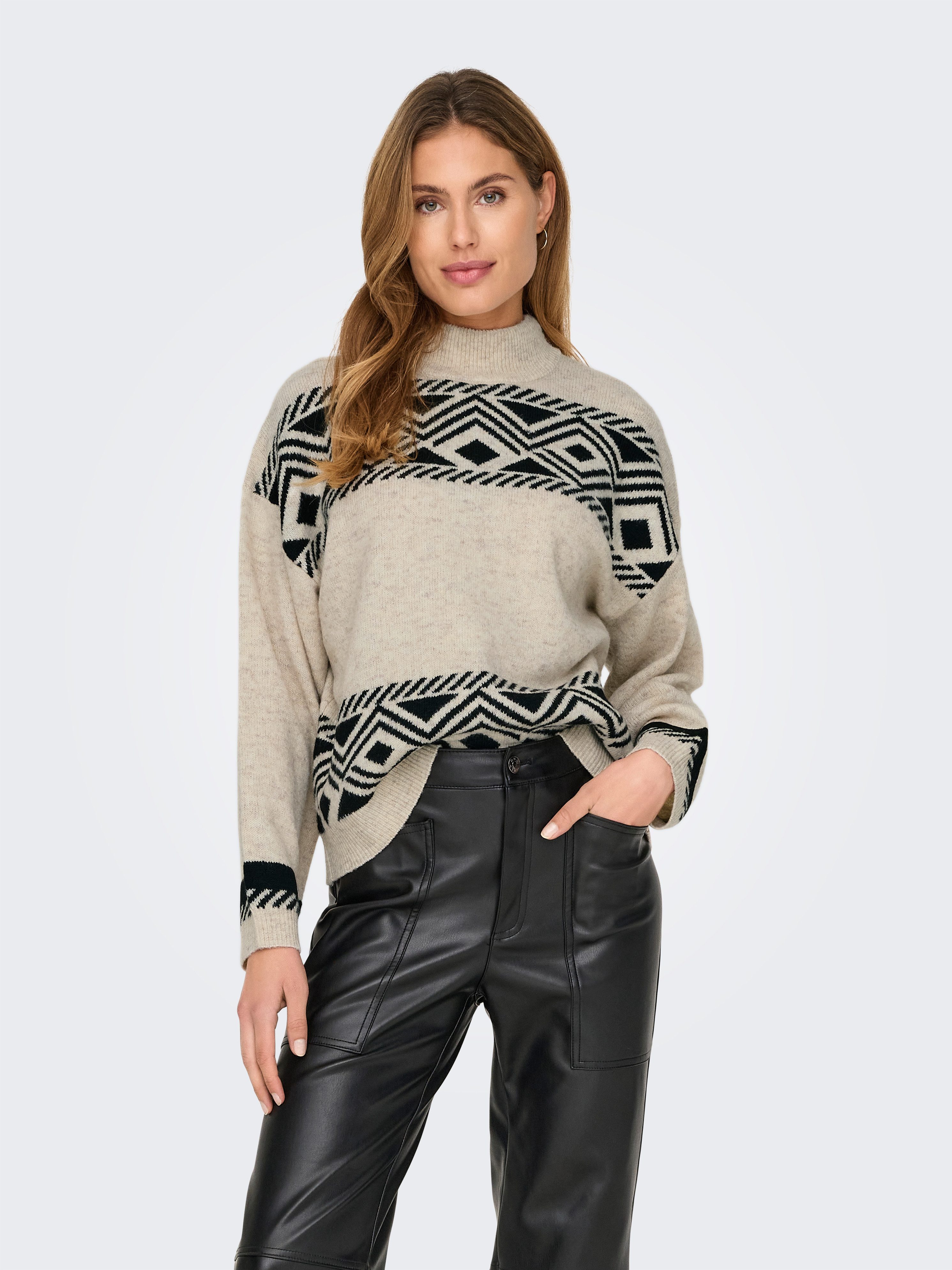 Only Trui met staande kraag ONLVICTORIA L/S PULLOVER KNT NOOS