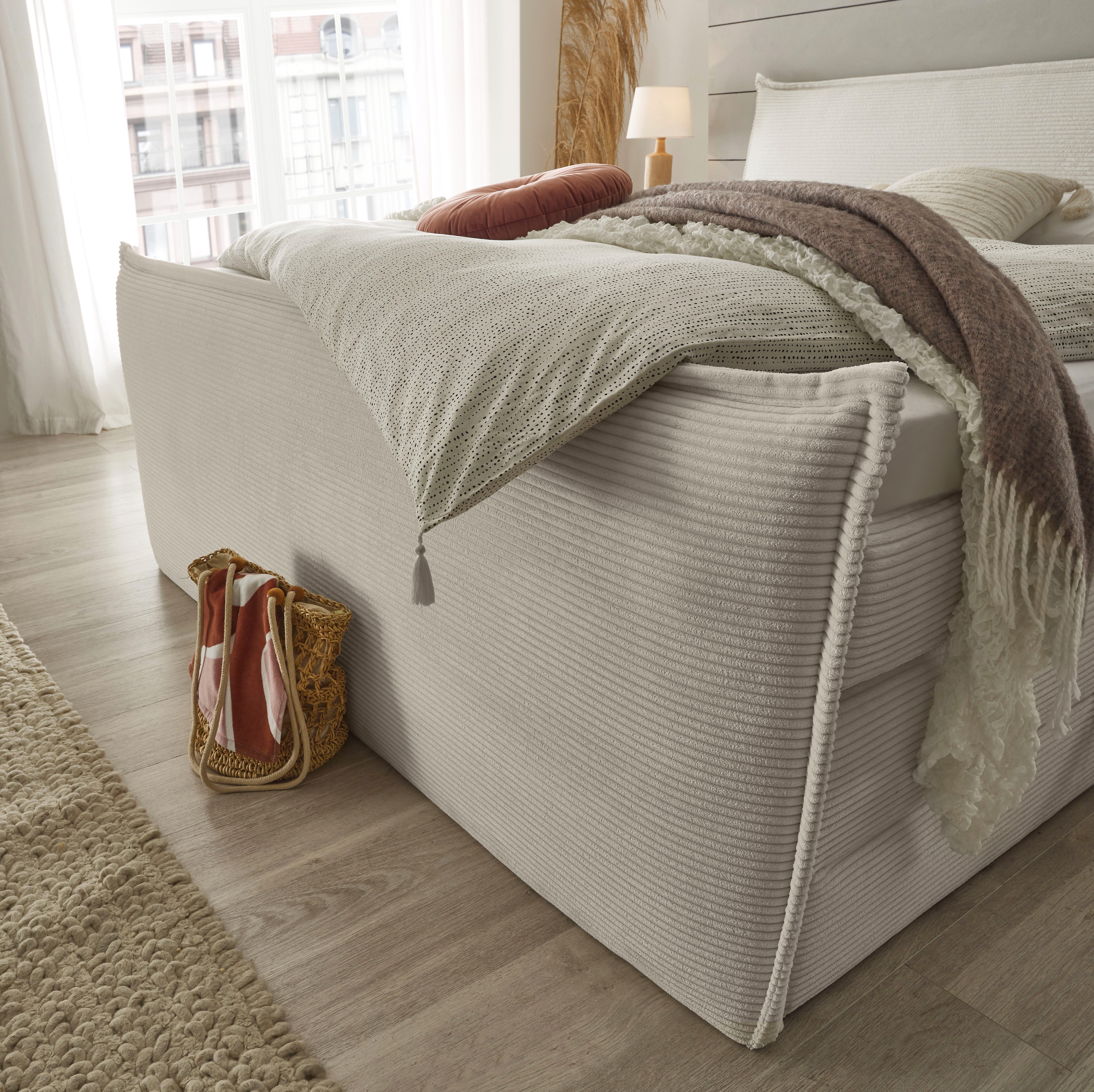 set one by Musterring Boxspring Florida in moderne cord bekleding, met bedlade, in 3 maten verkrijgbaar