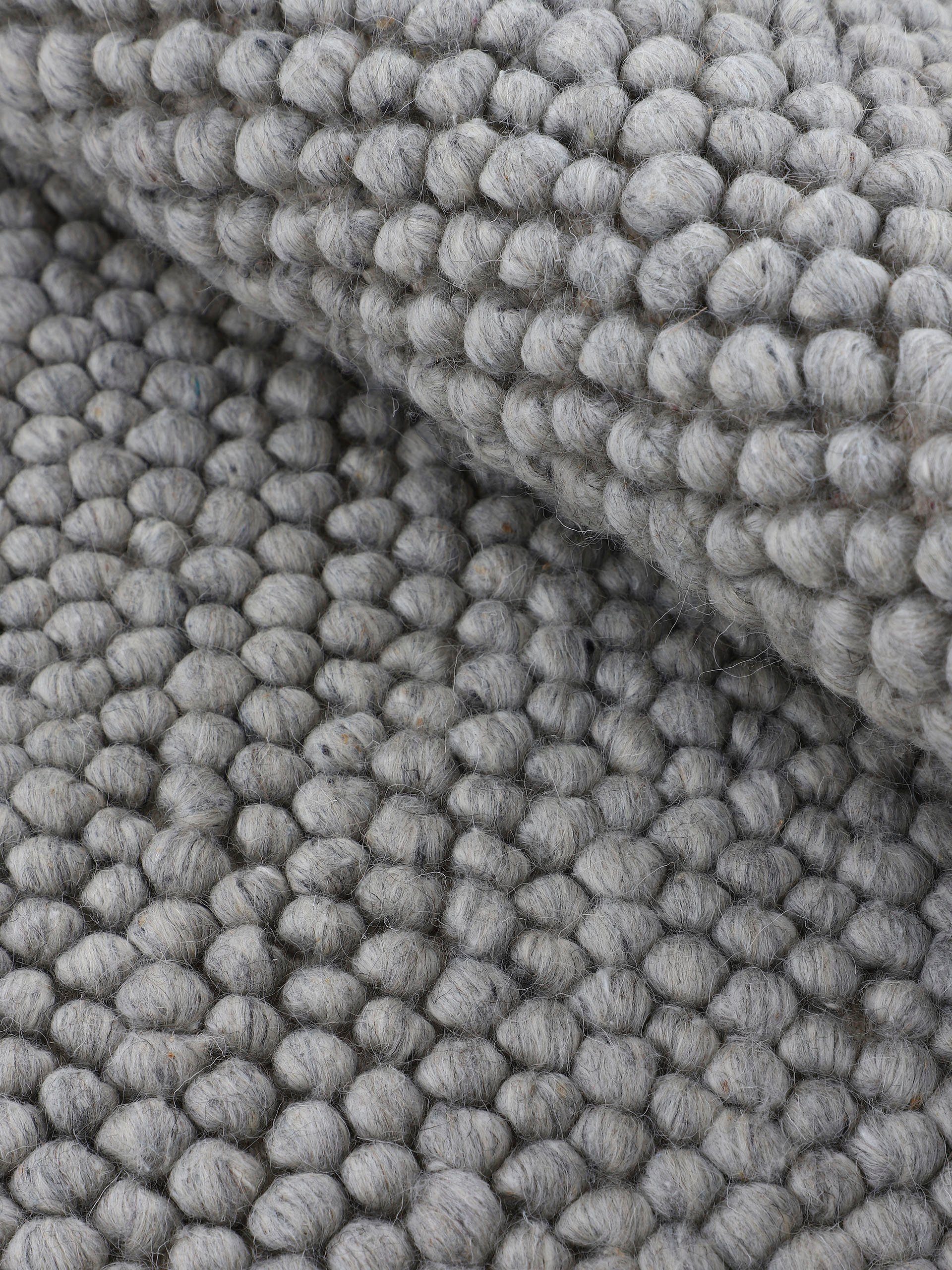 carpetfine Vloerkleed Calo Handgeweven tapijt, uni-kleuren, gemeleerd, handgeweven, 70% wol